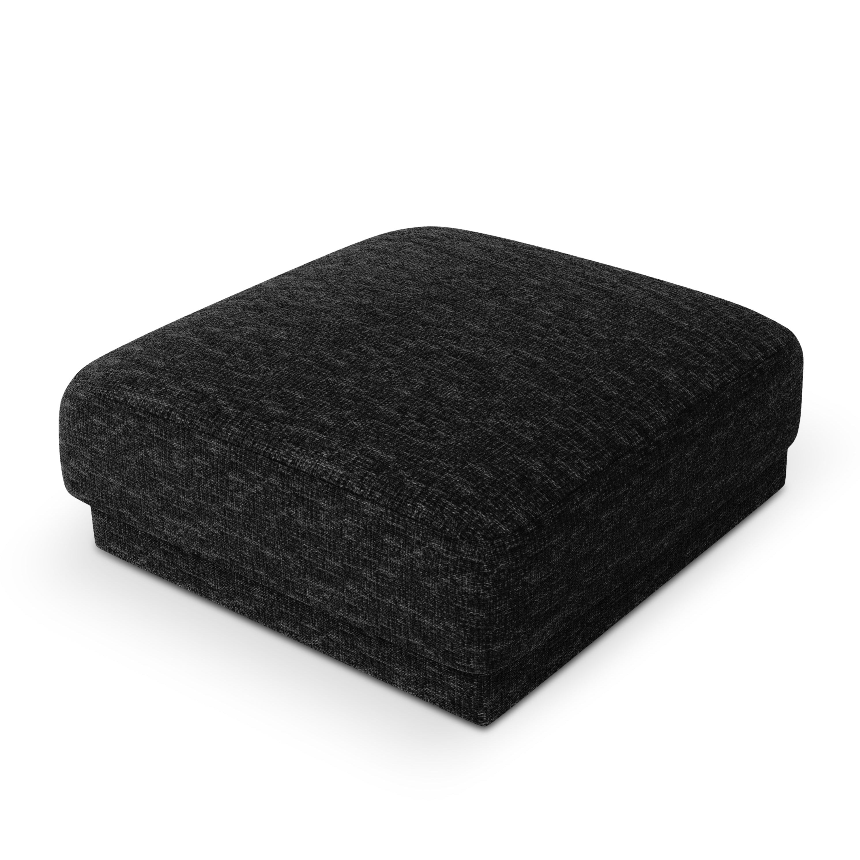 Puf w tkaninie szenilowej MILEY czarny Micadoni    Eye on Design