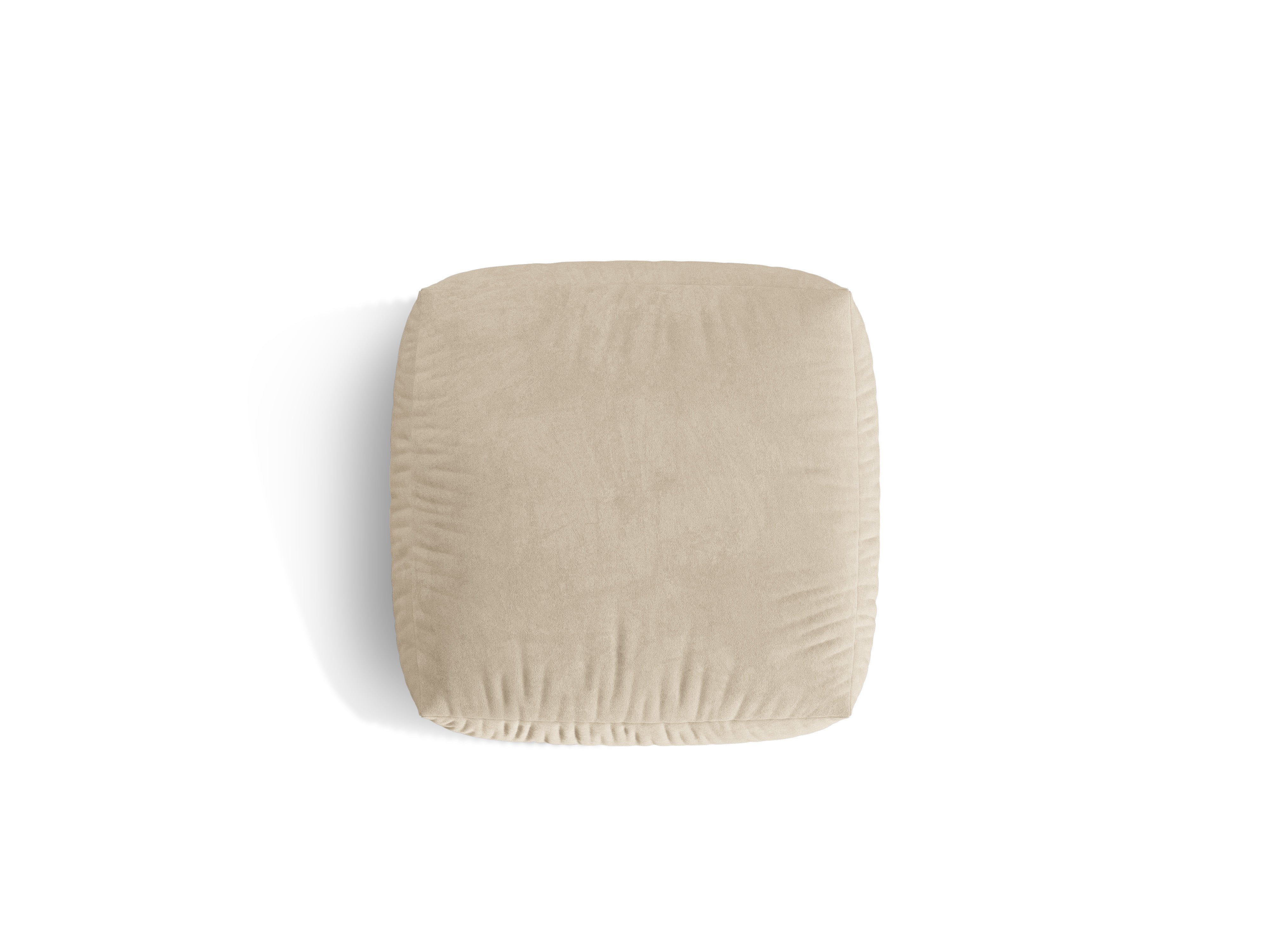 Velvet pouf Martin light beige