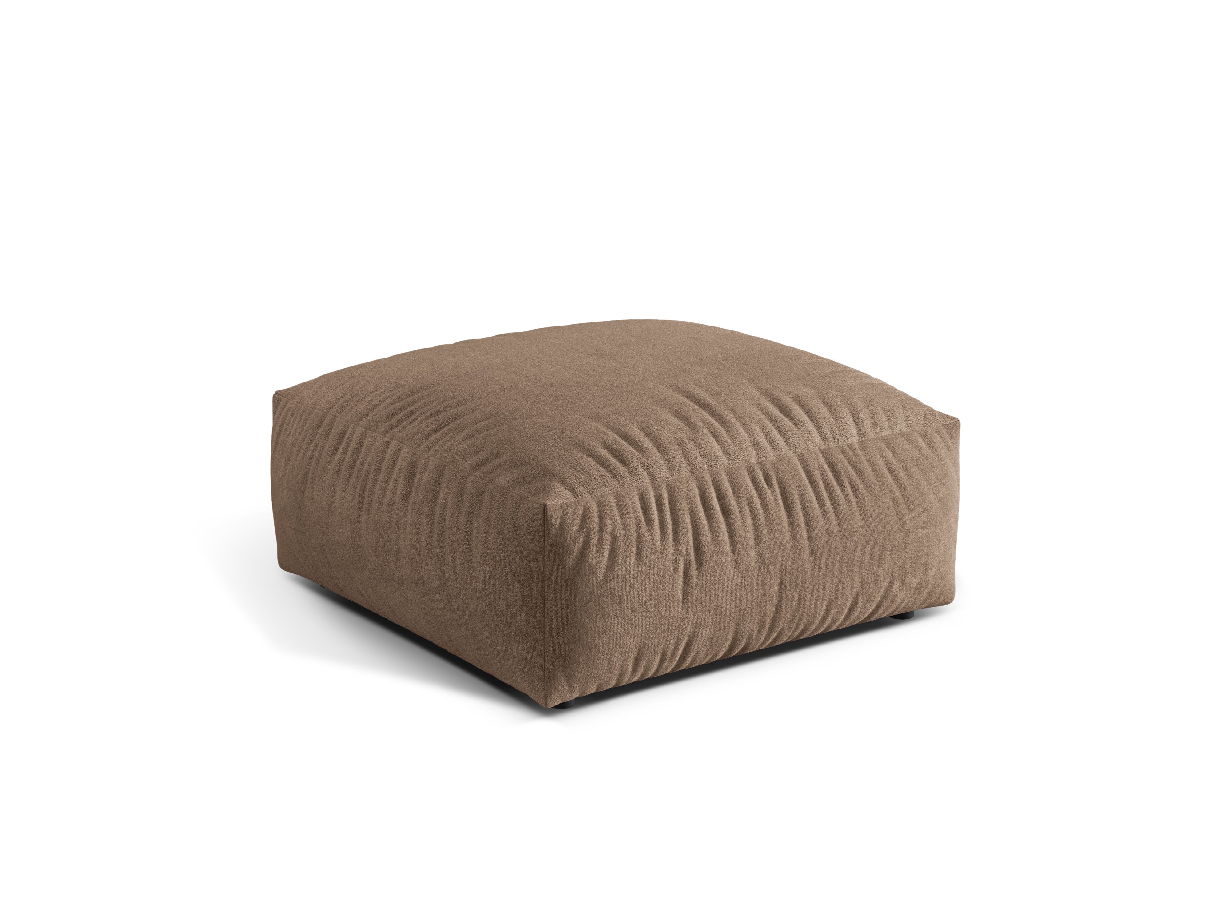 Velvet pouf Martina dark beige