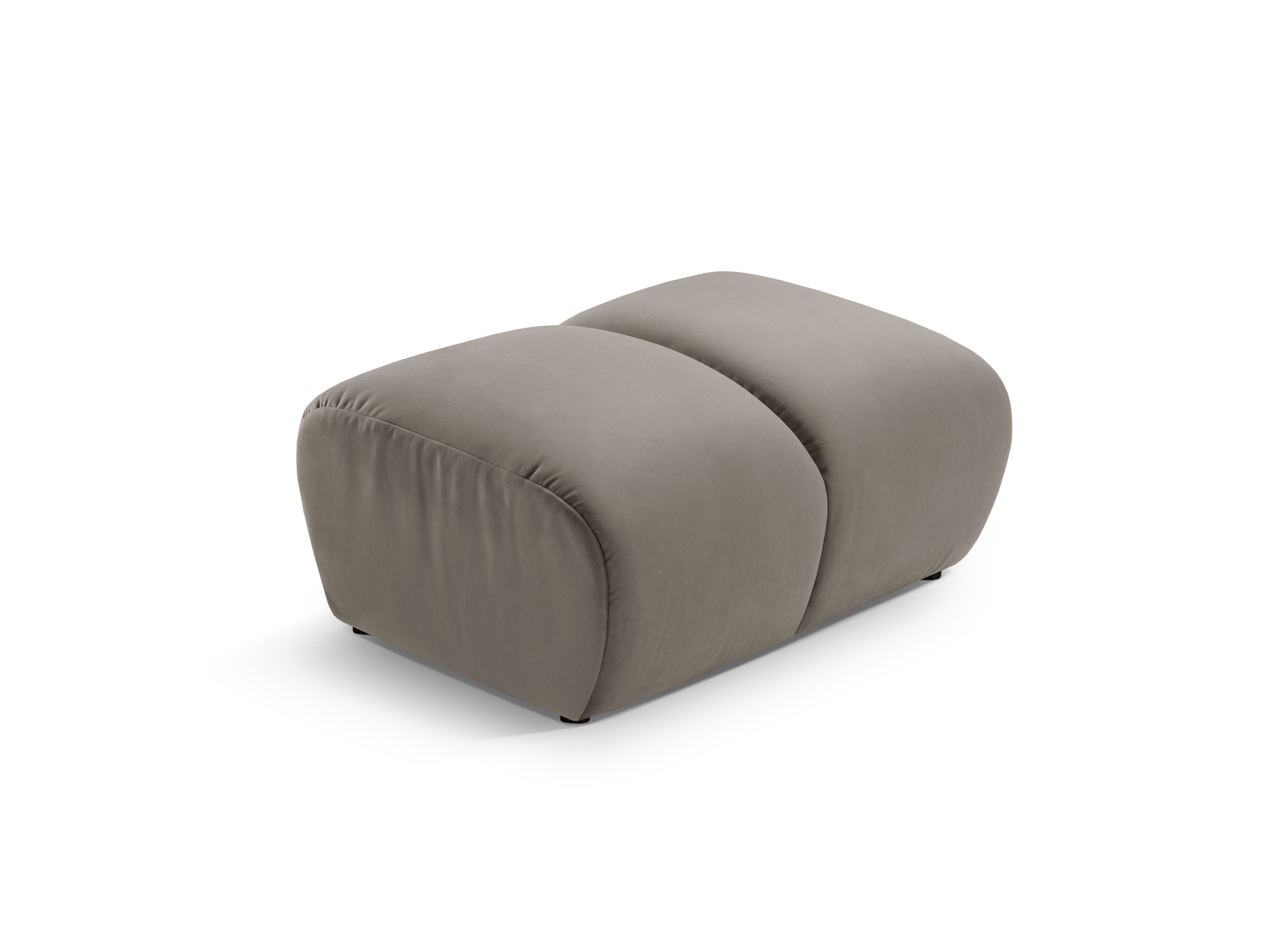 Diana Velvet Pouf in Gray-Brown