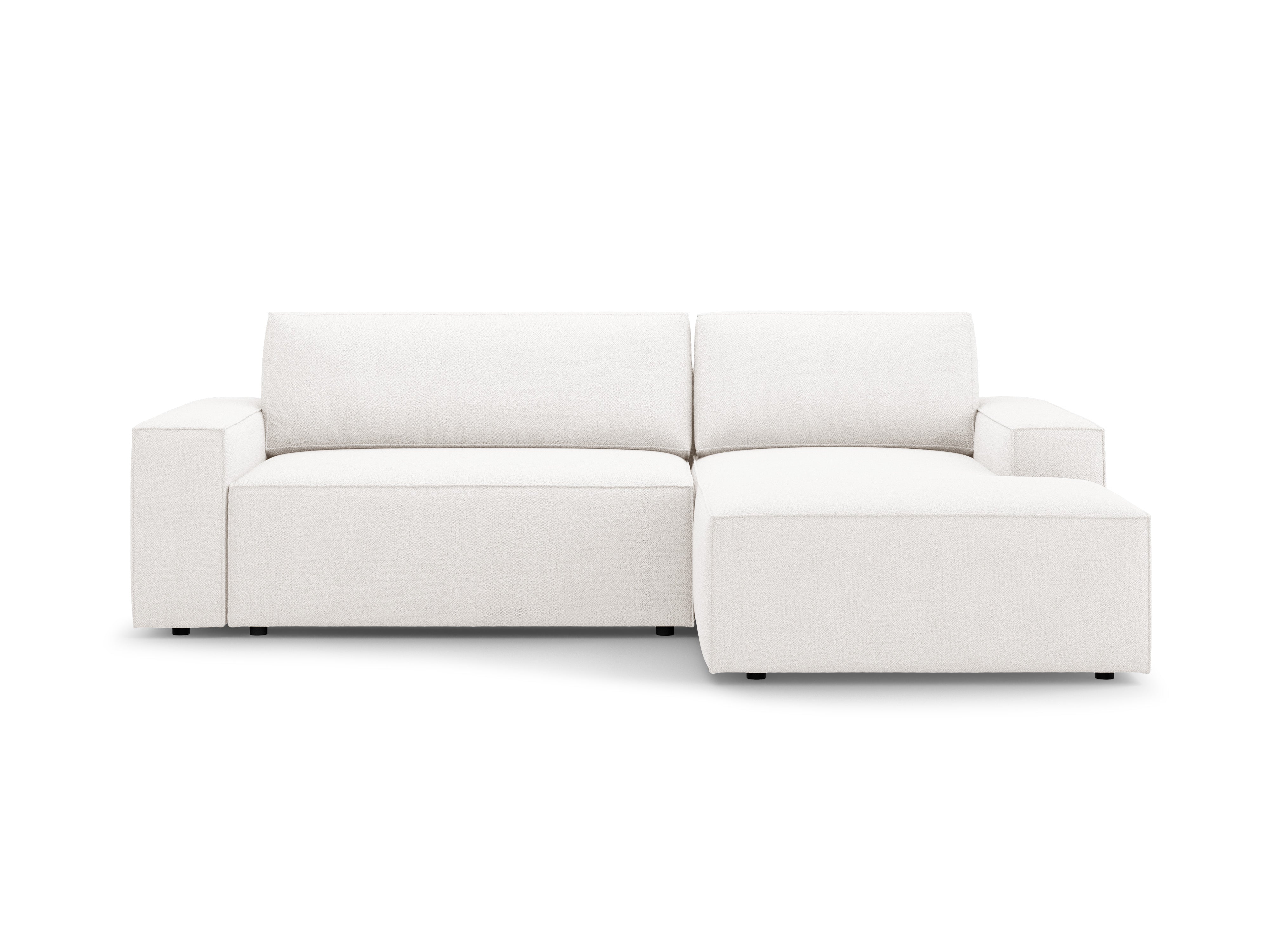 Right-facing corner sofa bed JODIE white boucle