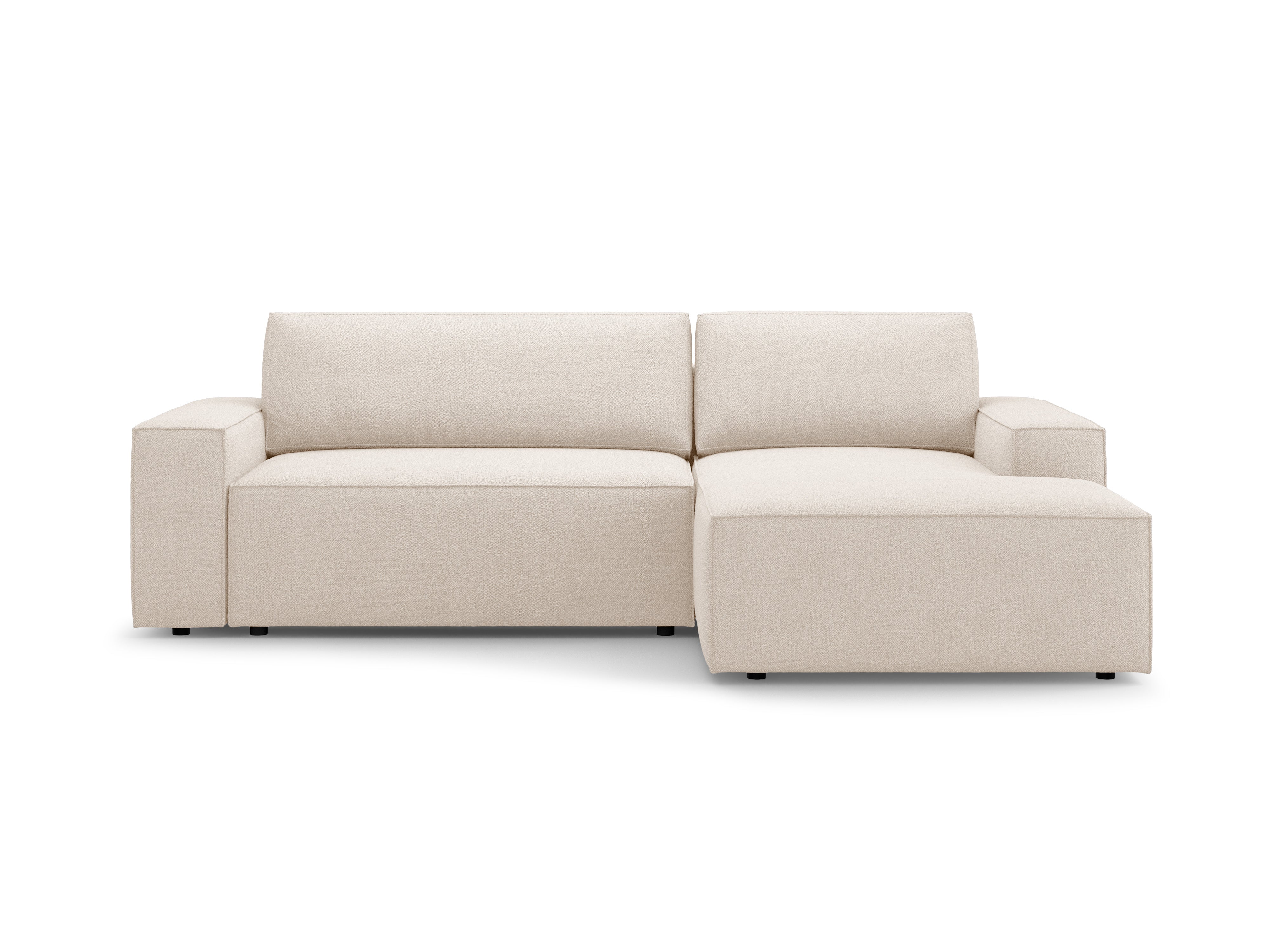 Right-facing corner sofa bed JODIE beige boucle
