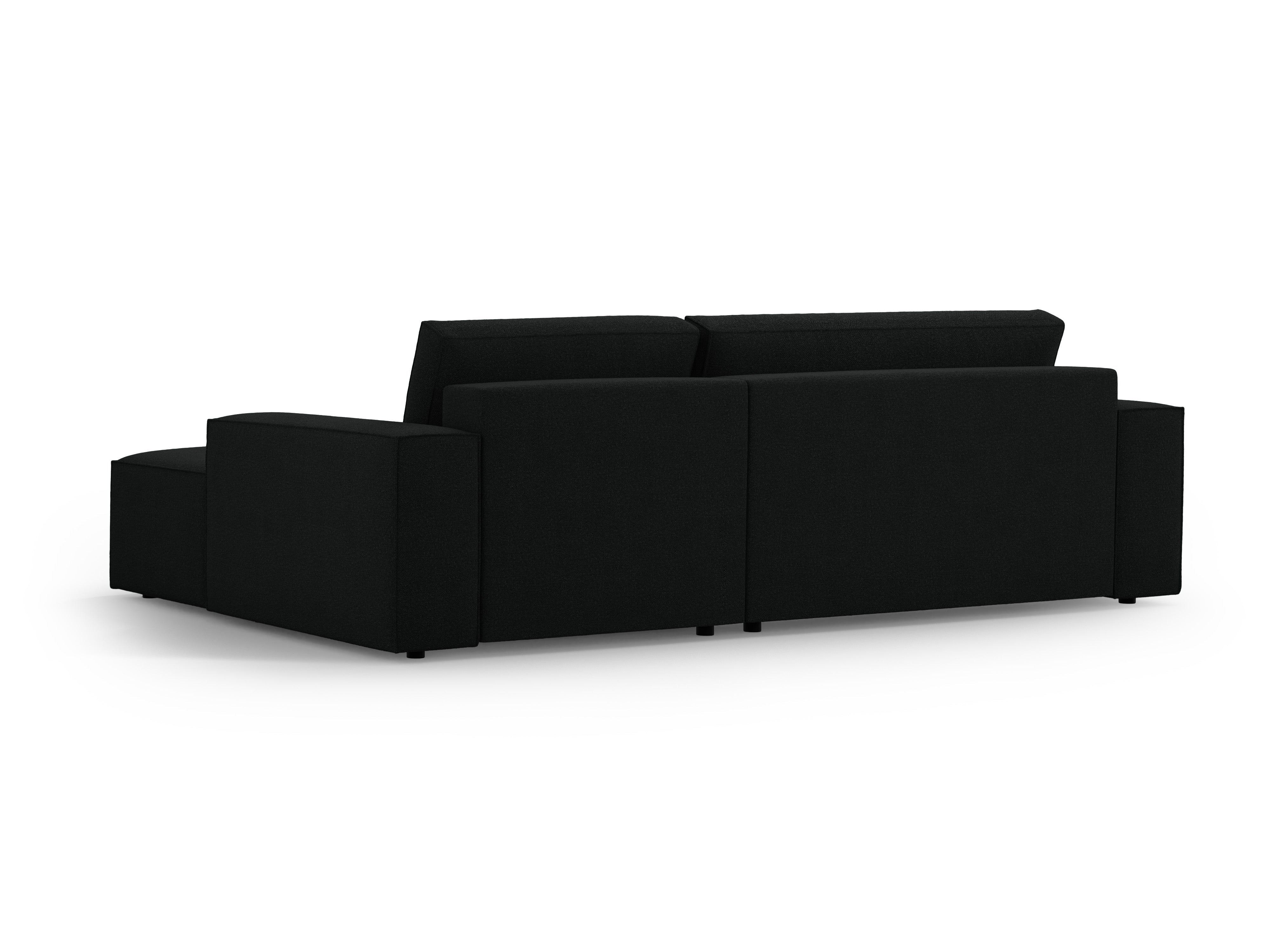 Right-facing corner sofa bed JODIE black boucle