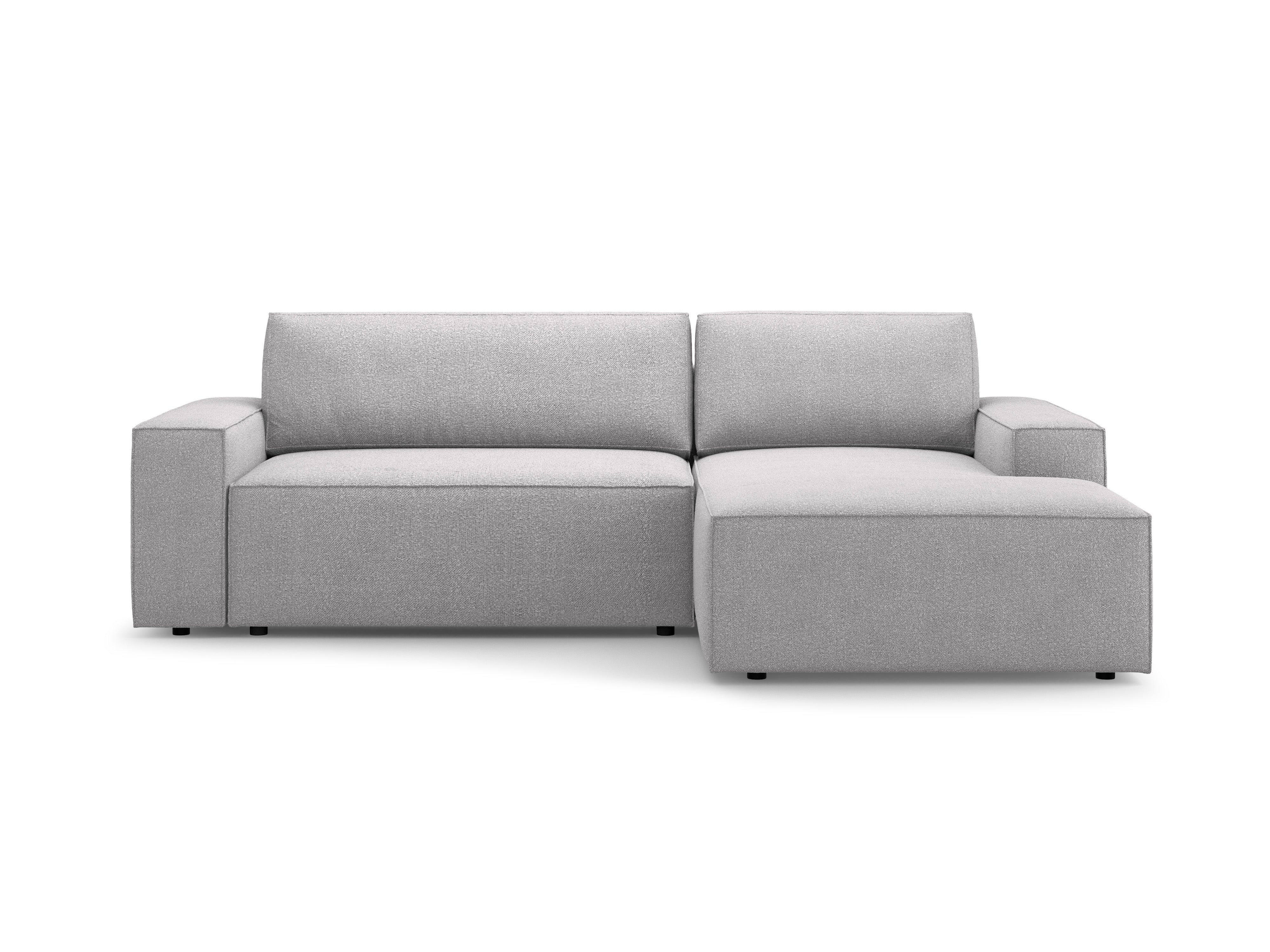 Right-facing corner sofa bed JODIE light gray boucle