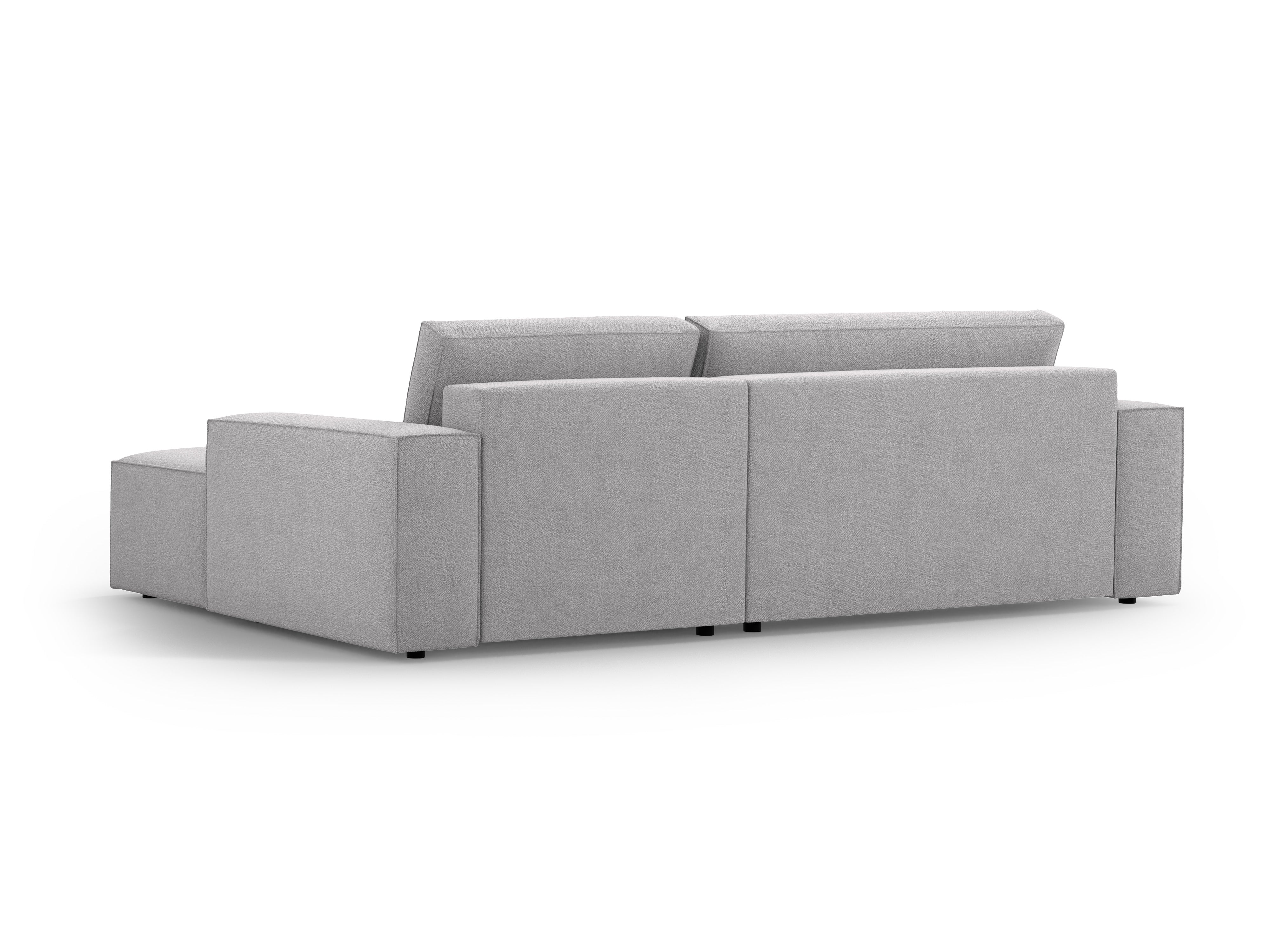 Right-facing corner sofa bed JODIE light gray boucle