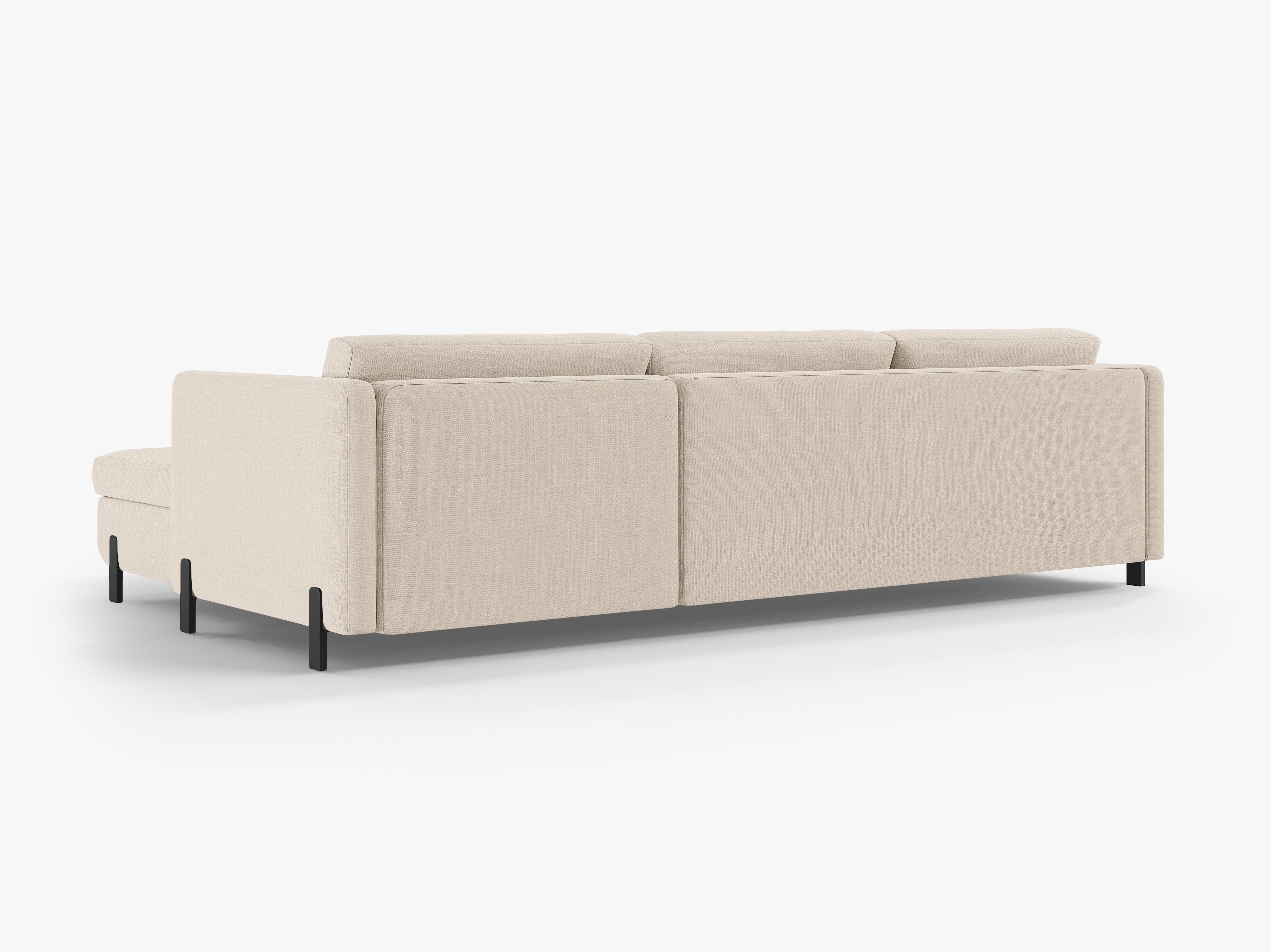 Right-sided corner sofa bed GLORIA beige chenille