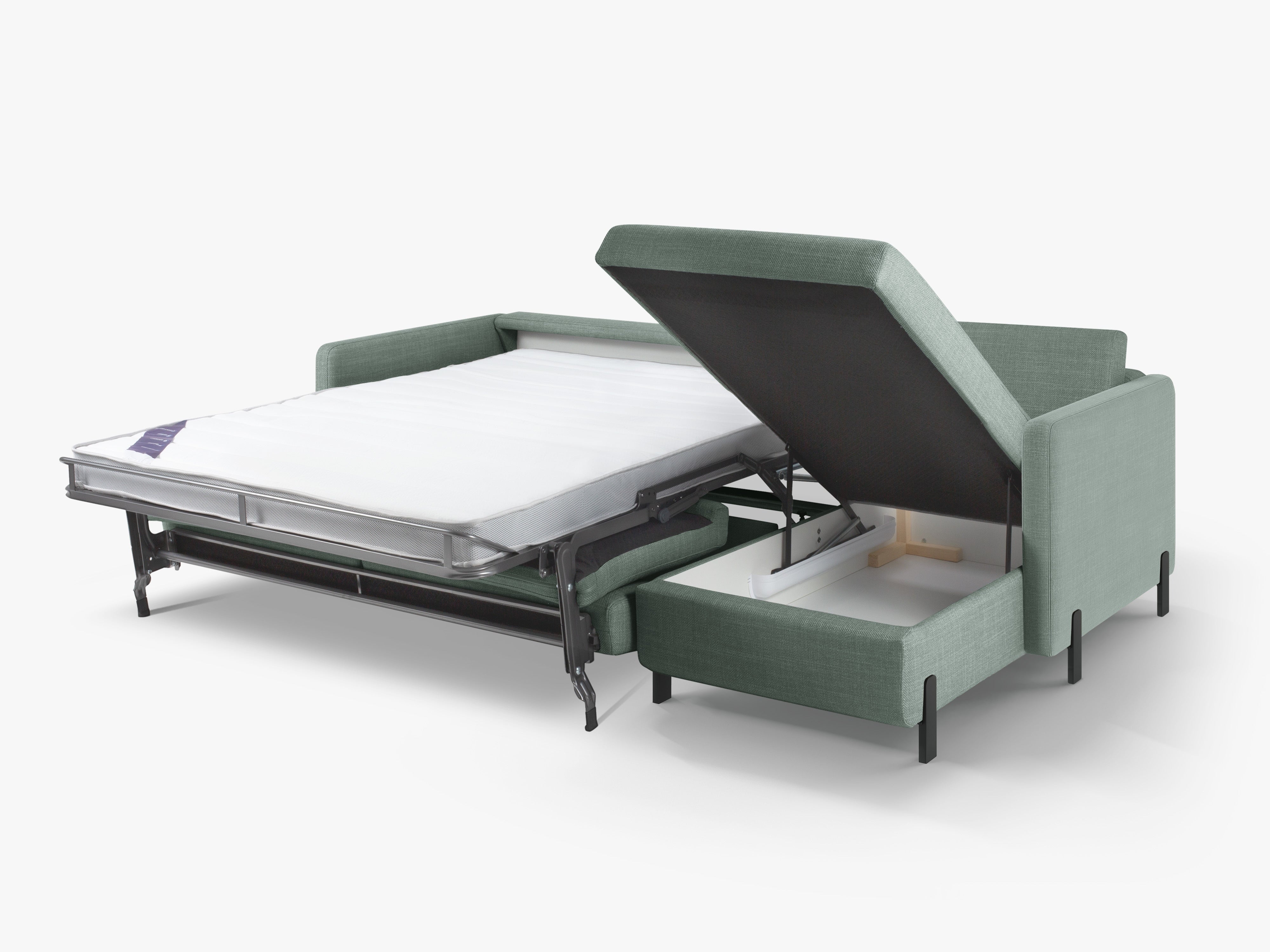 Pravostranný rohový gauč s funkcí spaní GLORIA mátový šenil