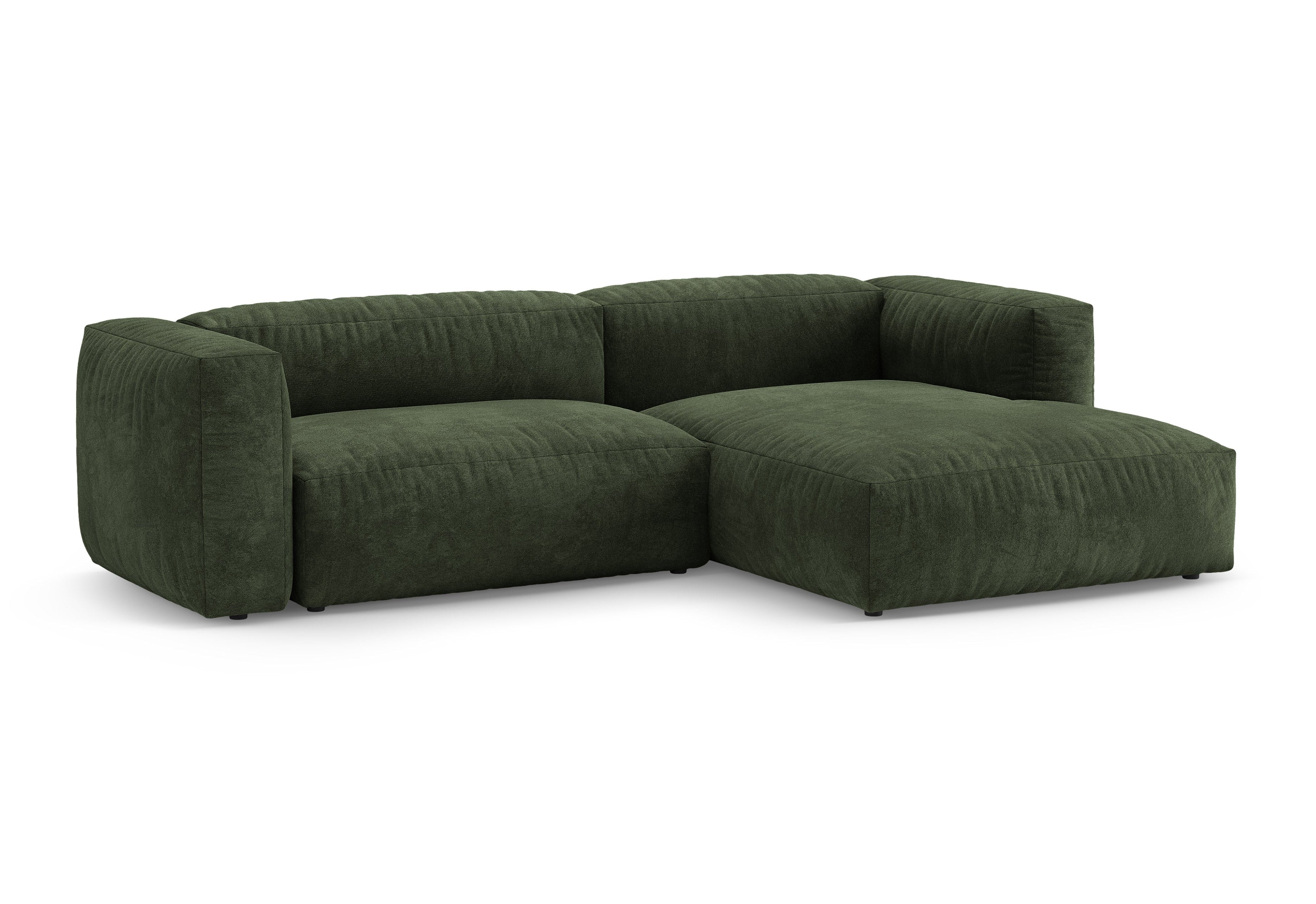 Rohová sametová pohovka pravostranná s funkcí spaní MARTINA zelená [Ewelina] [Amelia spr]