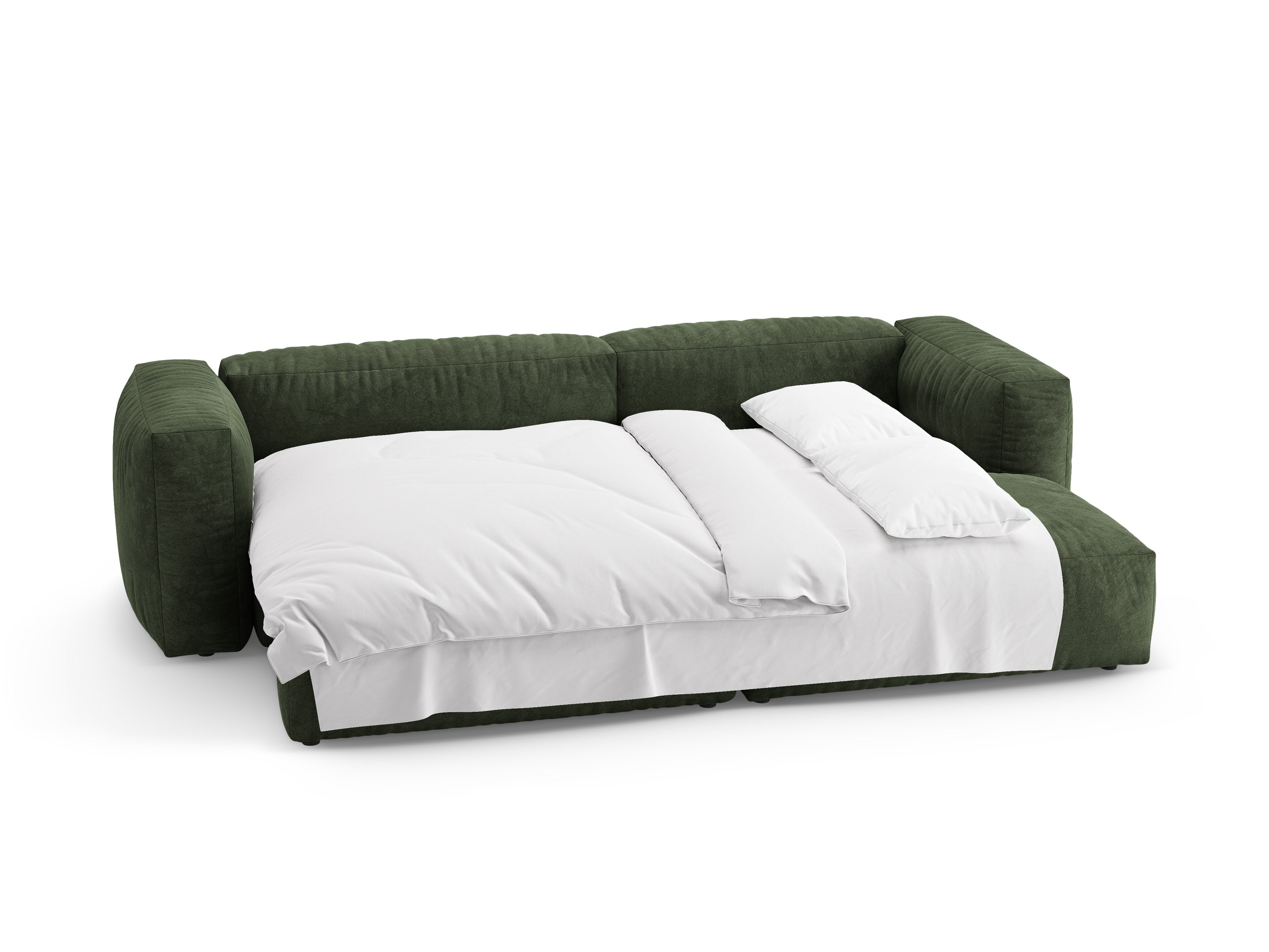 Rohová sametová pohovka pravostranná s funkcí spaní MARTINA zelená [Ewelina] [Amelia spr]