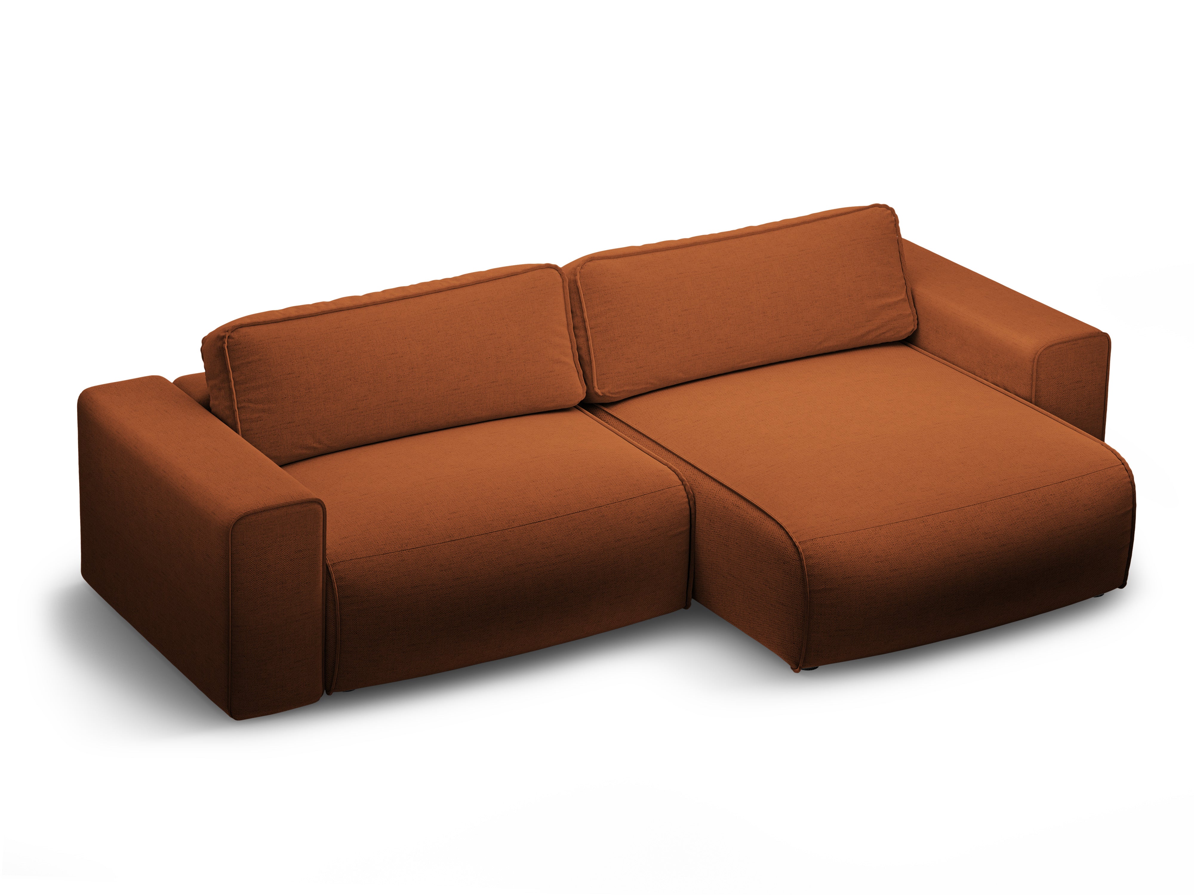 Right-facing 3-seater sofa bed VICTOR brick chenille
