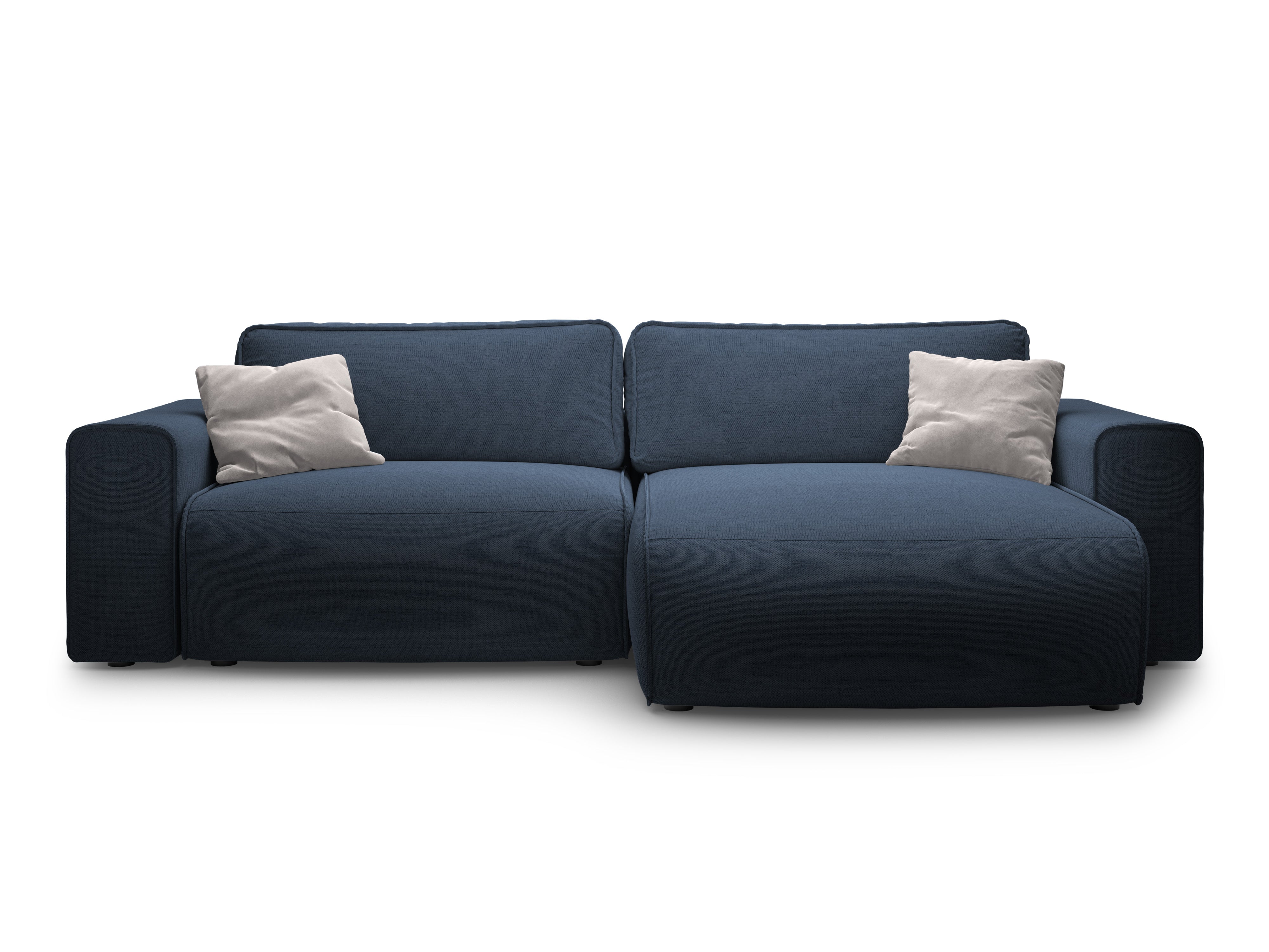 Pravostranný rohový 3-místný gauč s funkcí spaní VICTOR královská modř s chenillem