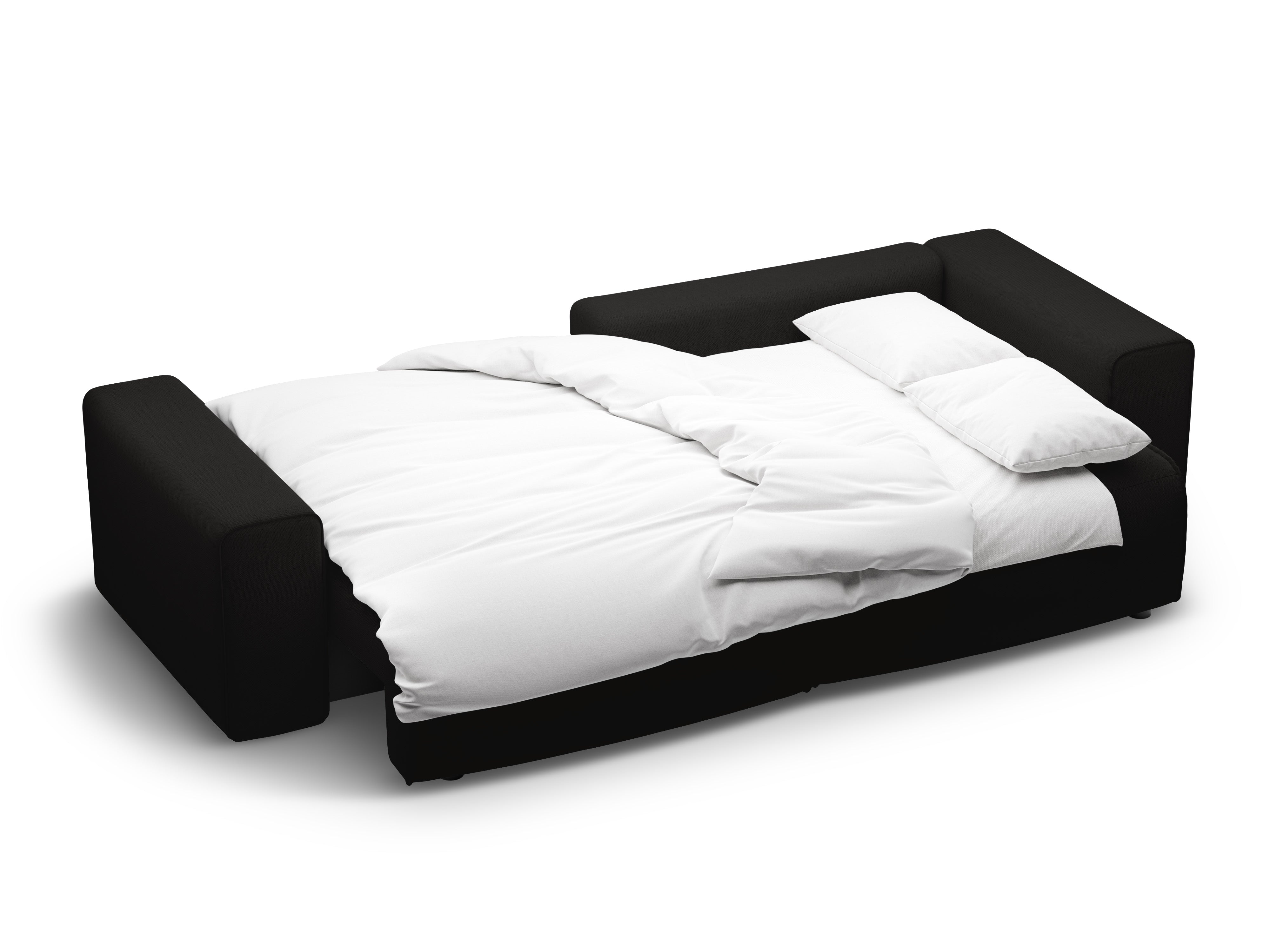 Pravostranný rohový 3-místný gauč s funkcí spaní VICTOR černý šenil