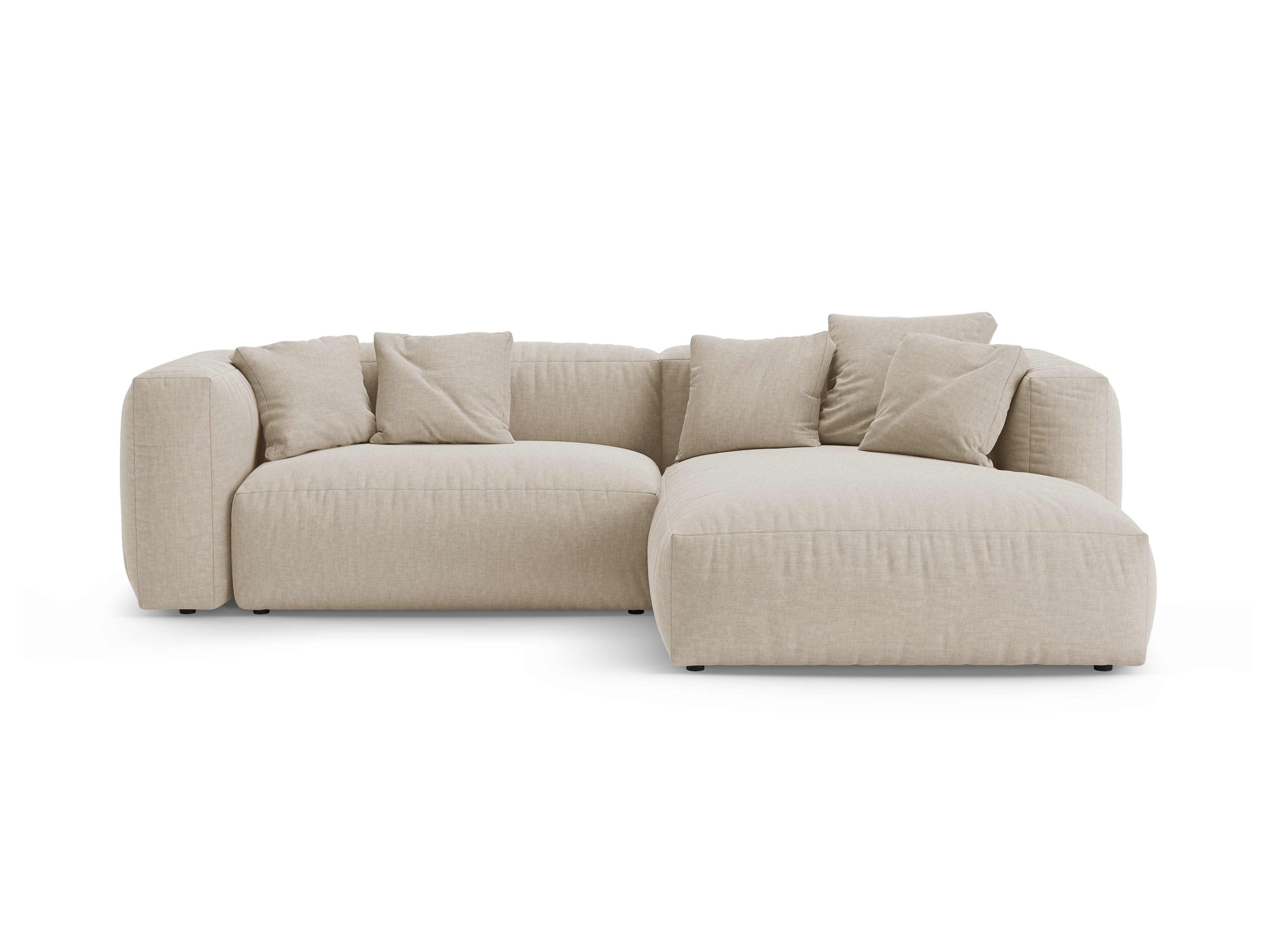 Right-sided corner sofa bed MARTINA light beige [Ewelina]