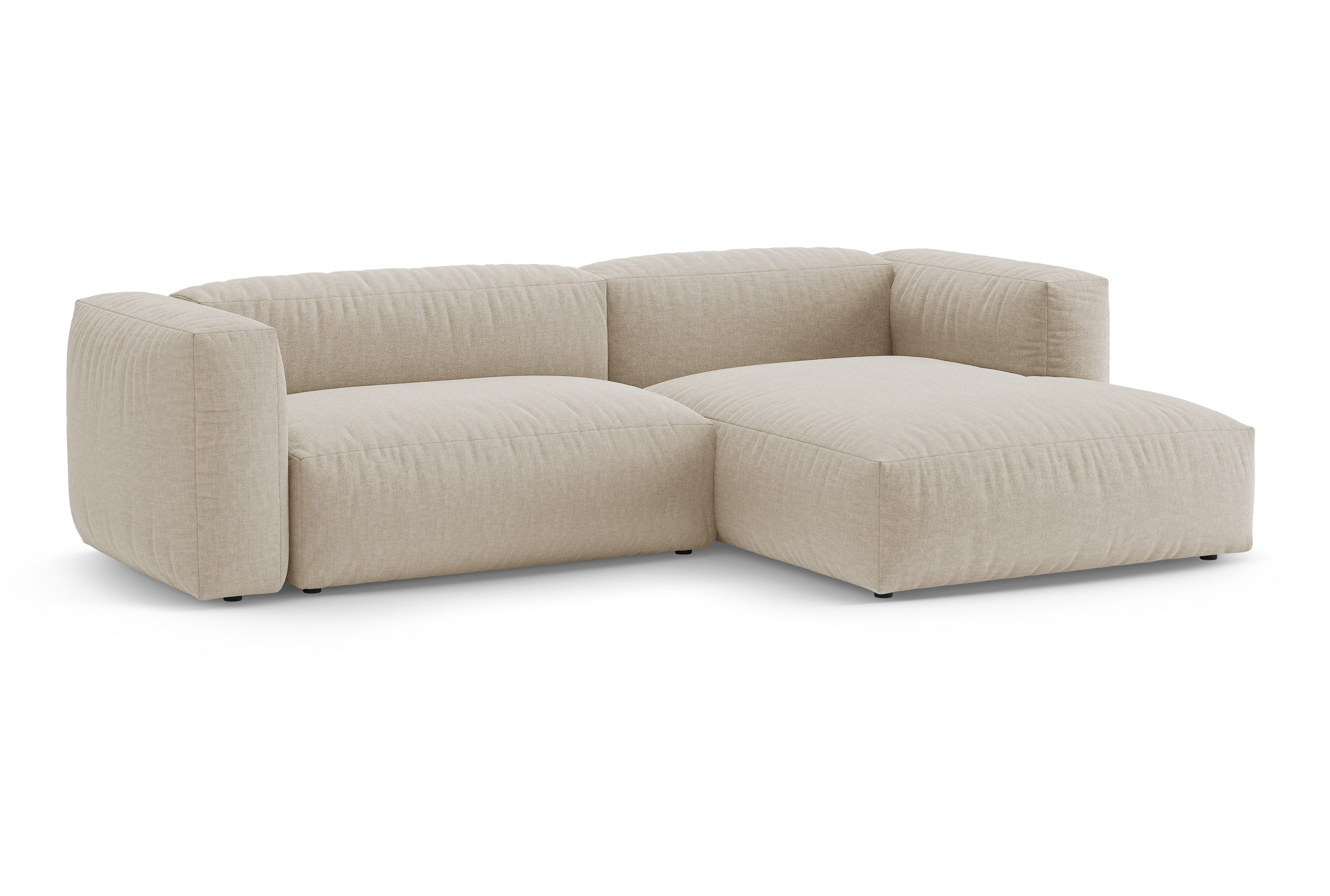 Right-sided corner sofa bed MARTINA light beige [Ewelina]