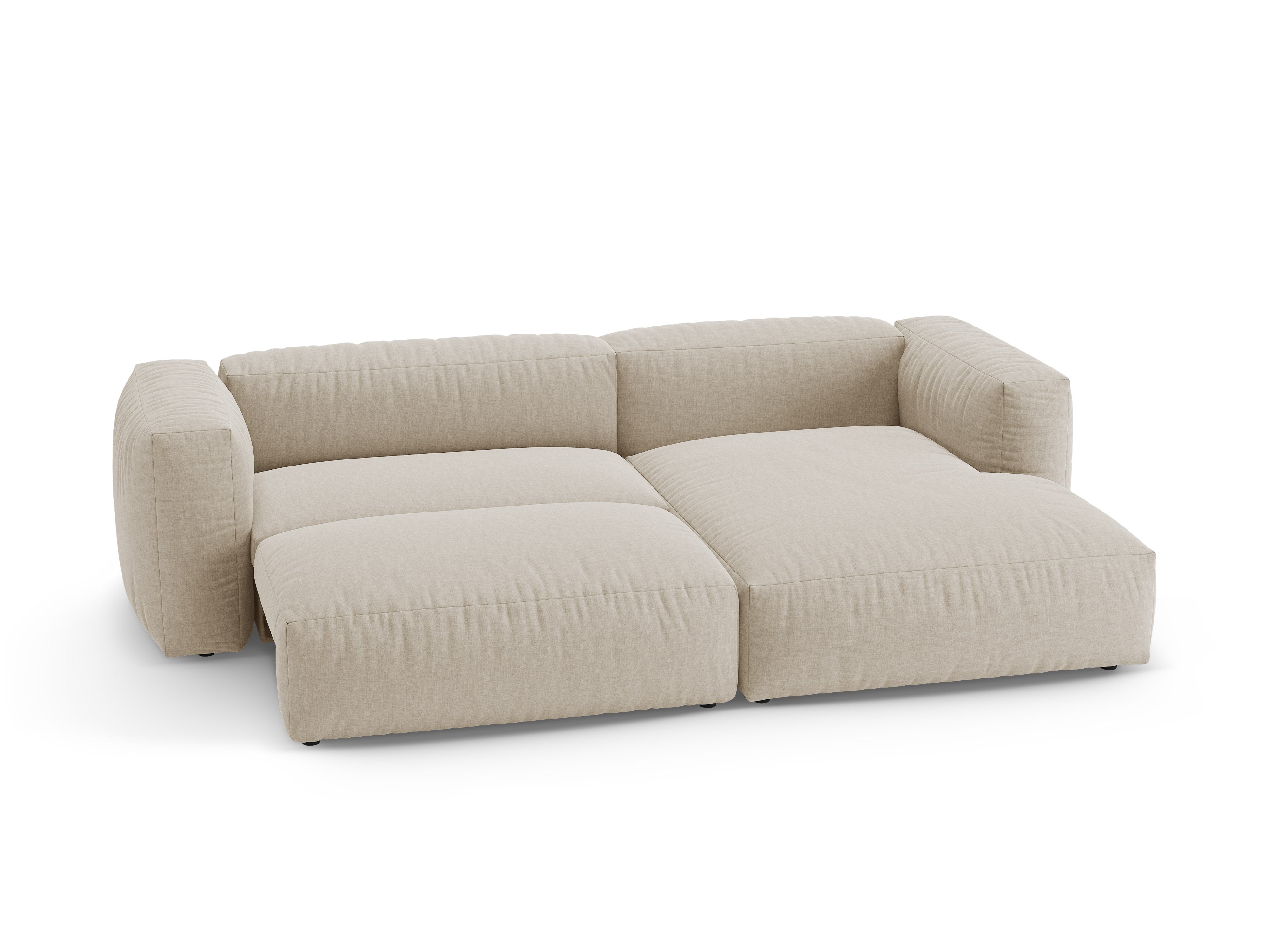 Right-sided corner sofa bed MARTINA light beige [Ewelina]