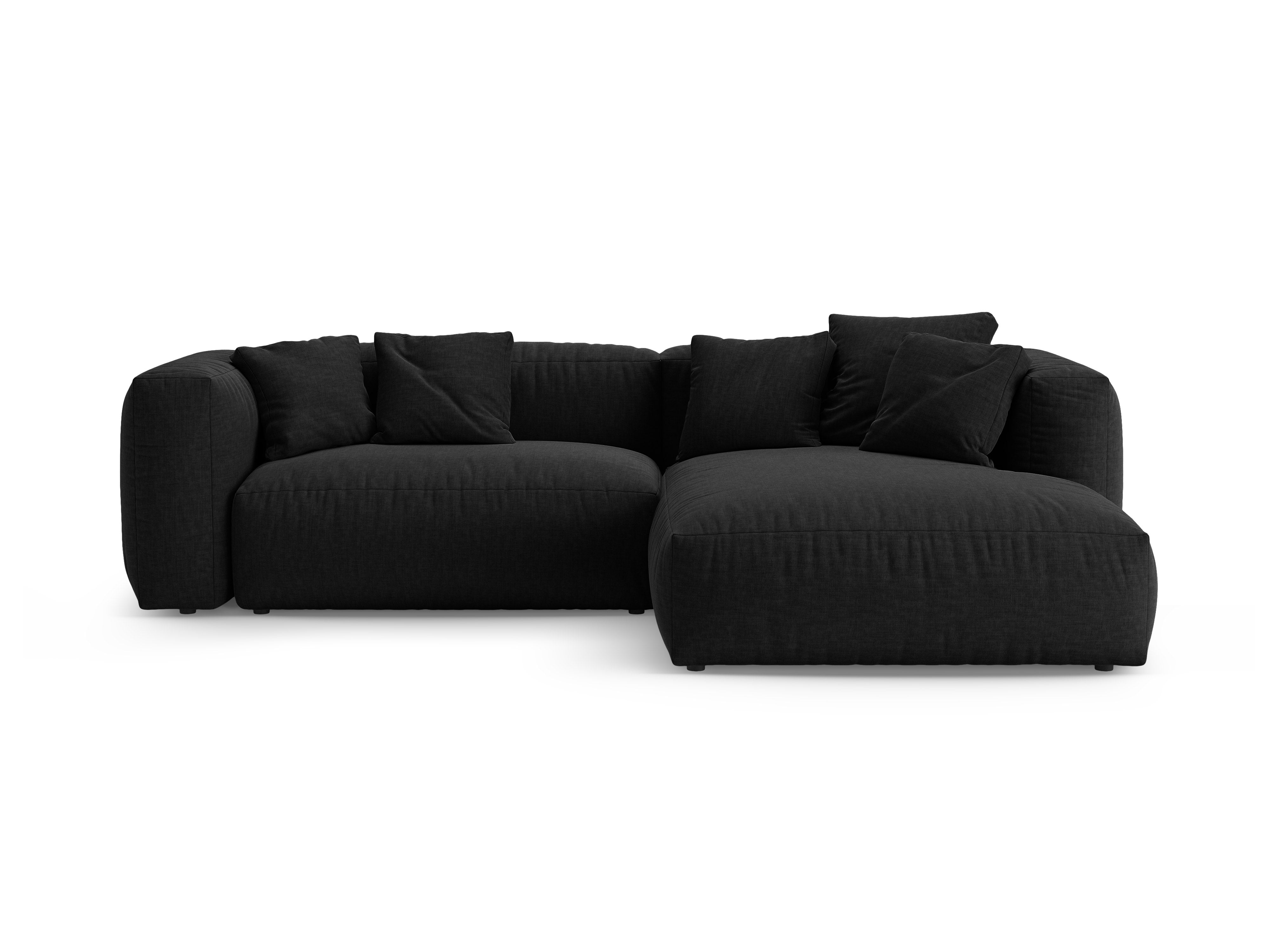 Narożnik prawostronny z funkcją spania MARTINA czarny