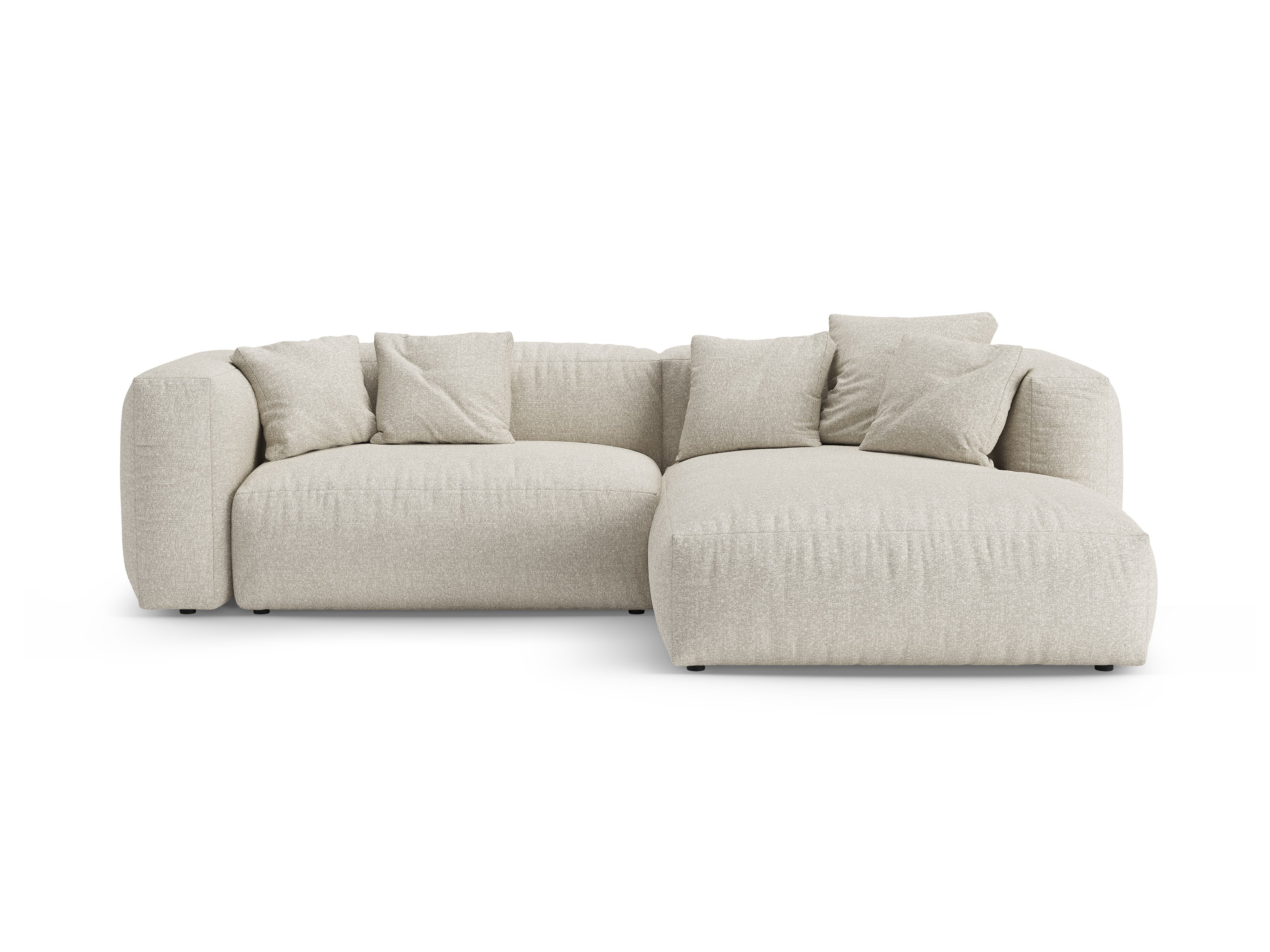 Pravostranný rohový gauč s funkcí spaní MARTINA béžový boucle [Ewelina] [Amelia spr]