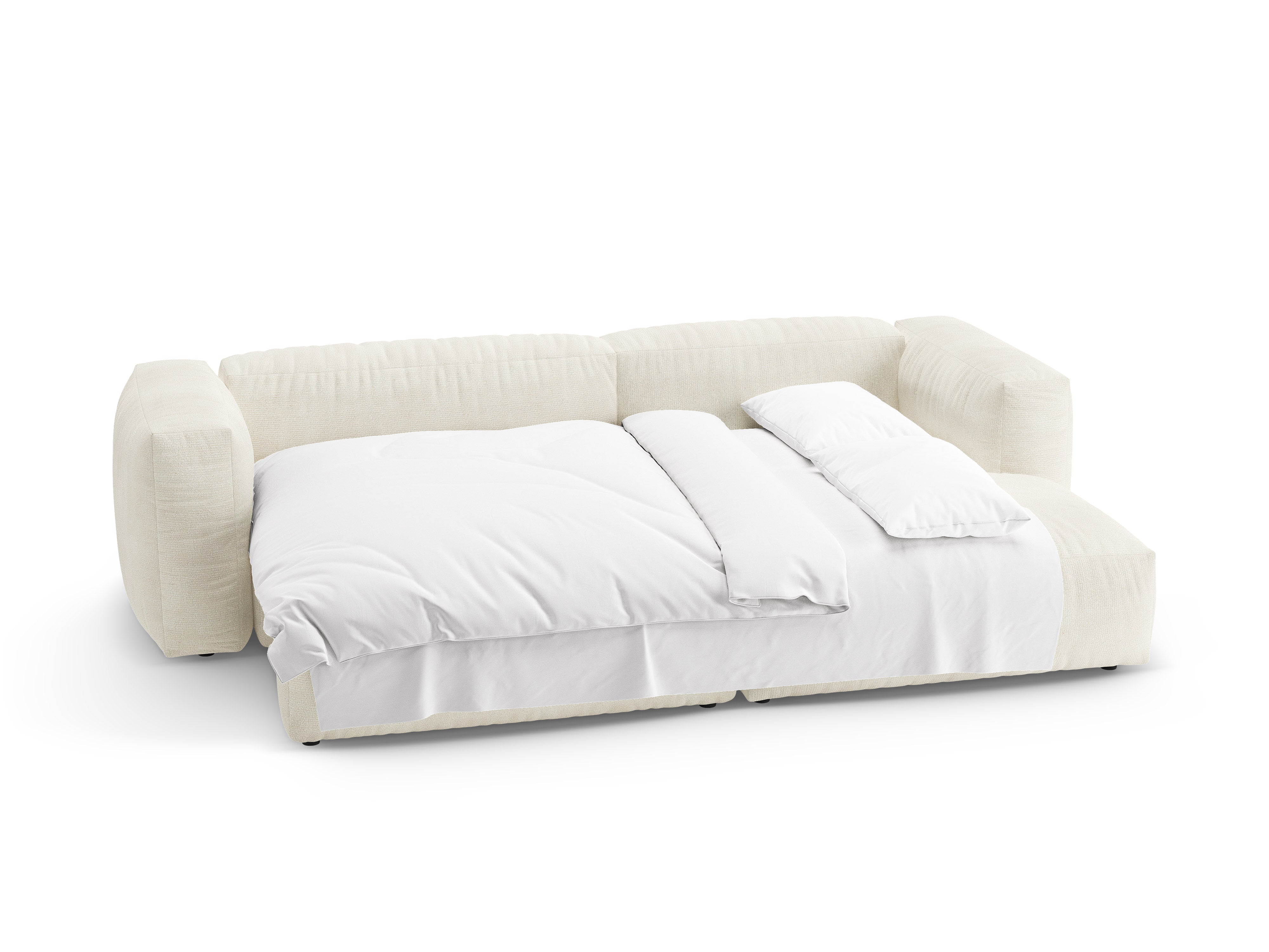 Right-facing corner sofa bed MARTINA ivory boucle [Ewelina] [Amelia spr]