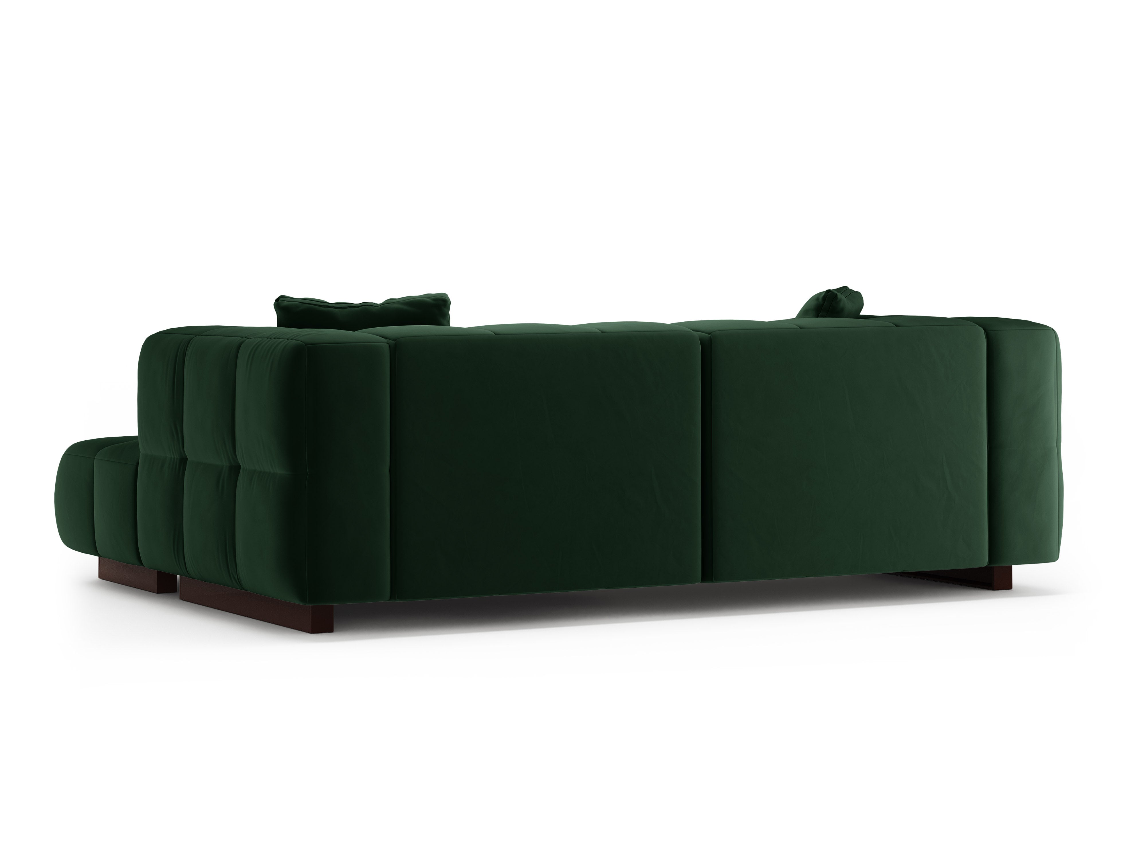 Velvet Right-Hand Corner Sofa Bed PUMA in Bottle Green