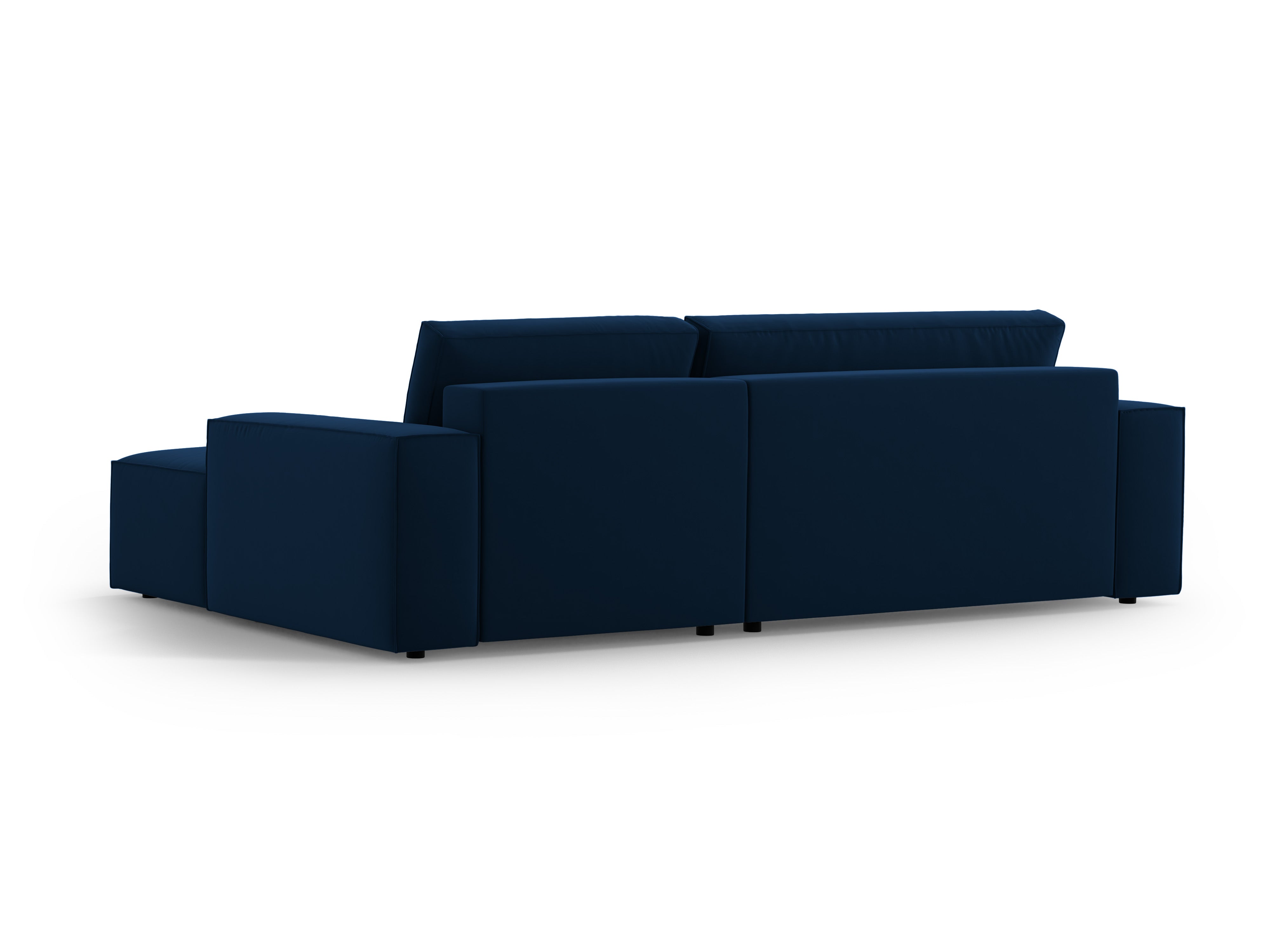 Right-facing velvet corner sofa bed JODIE royal blue