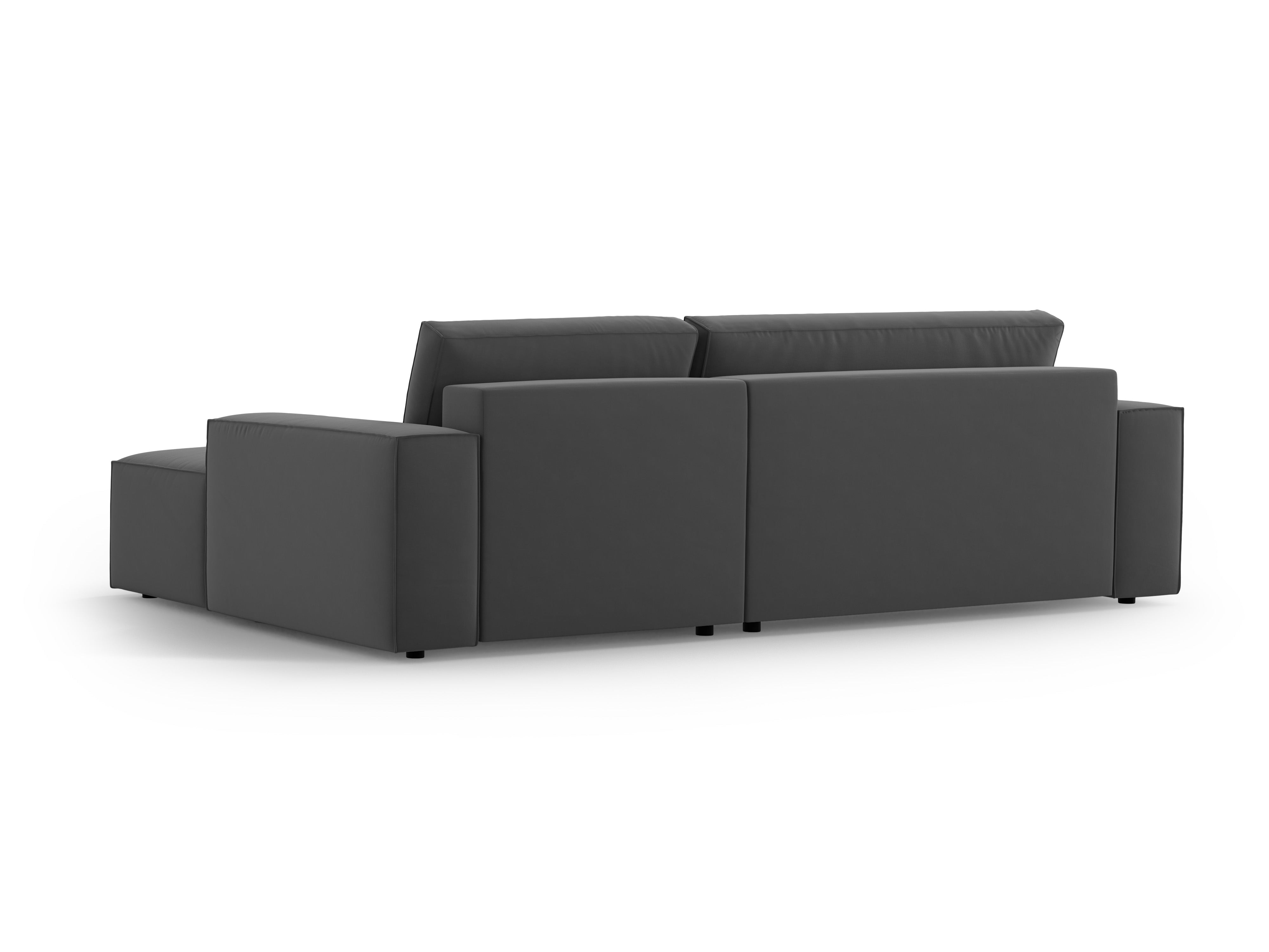 Right-facing velvet corner sofa bed JODIE gray