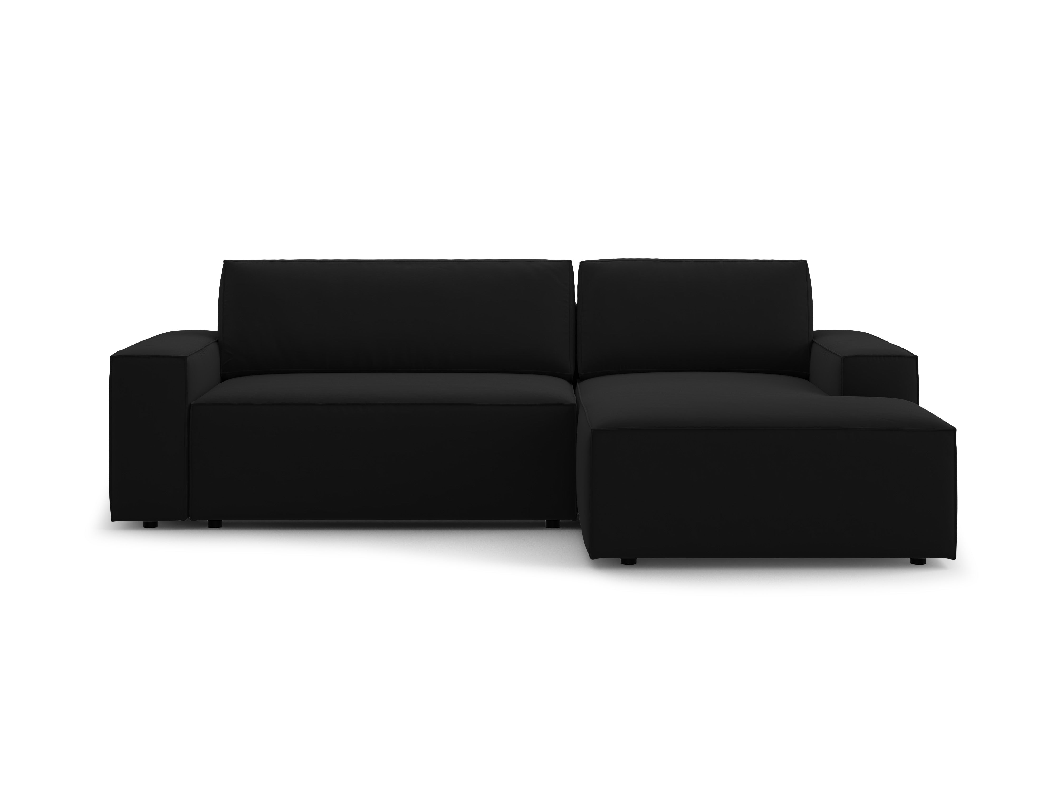 JODIE Black Velvet Right-Hand Corner Sofa Bed