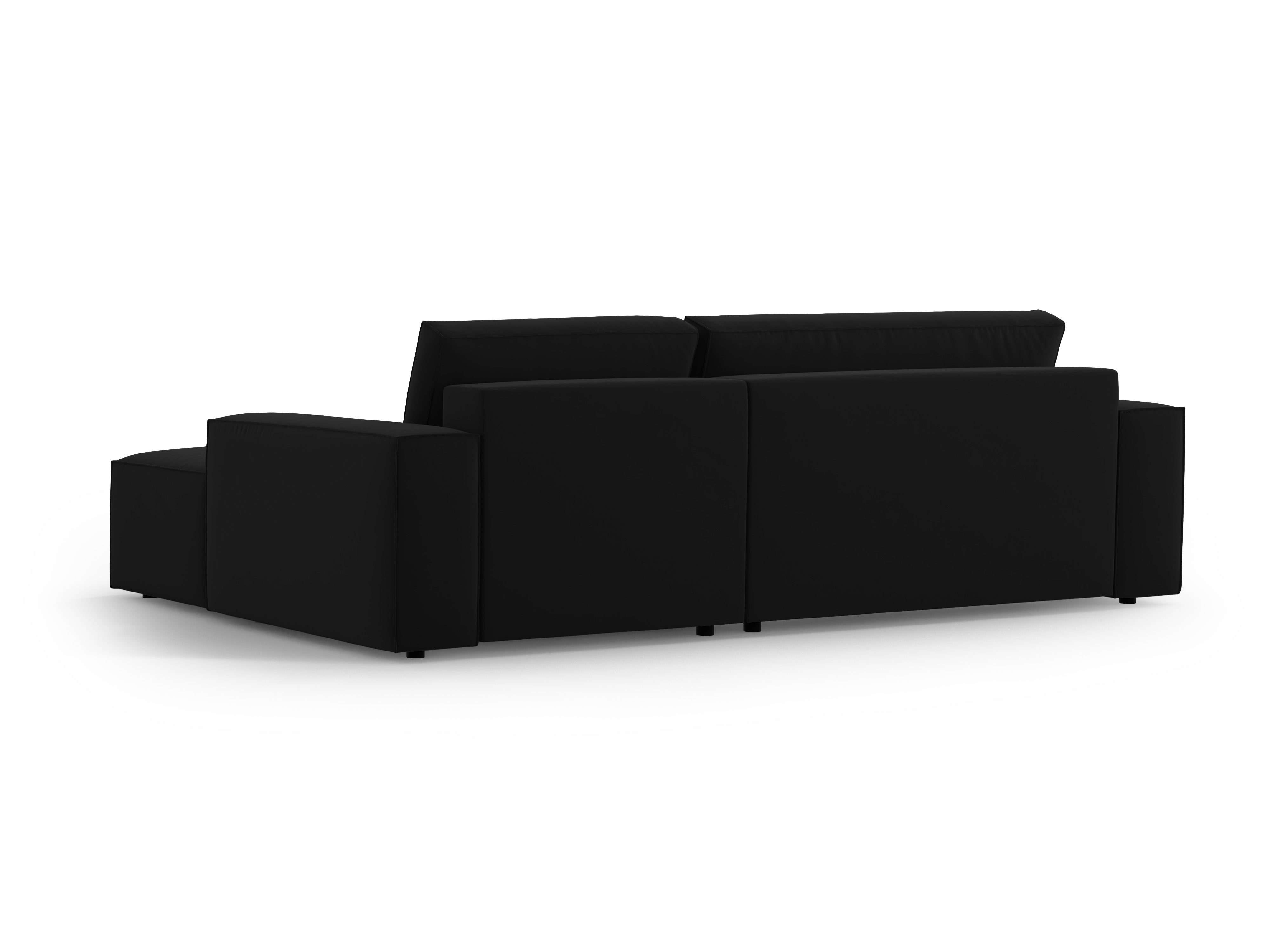 JODIE Black Velvet Right-Hand Corner Sofa Bed