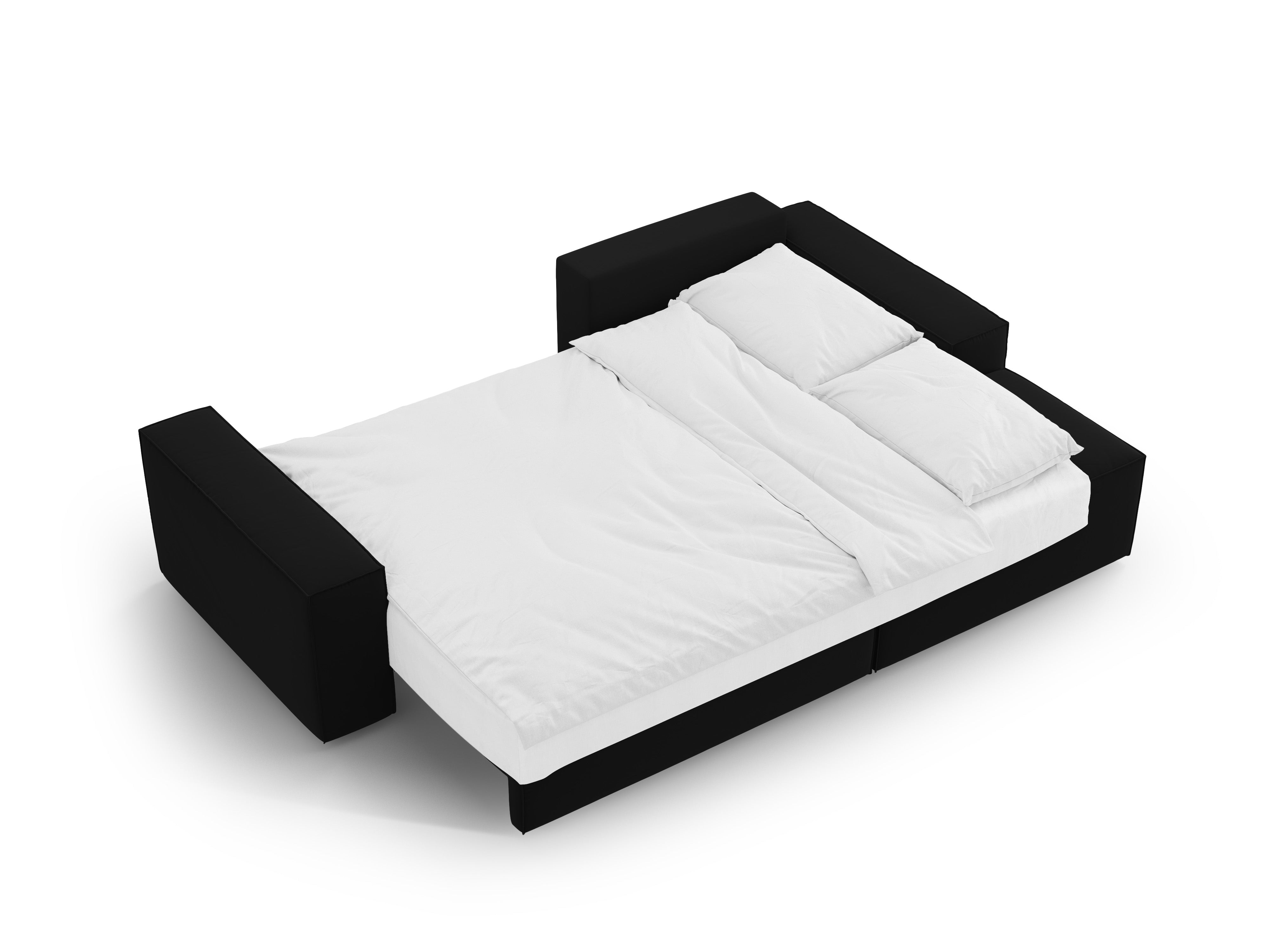 JODIE Black Velvet Right-Hand Corner Sofa Bed