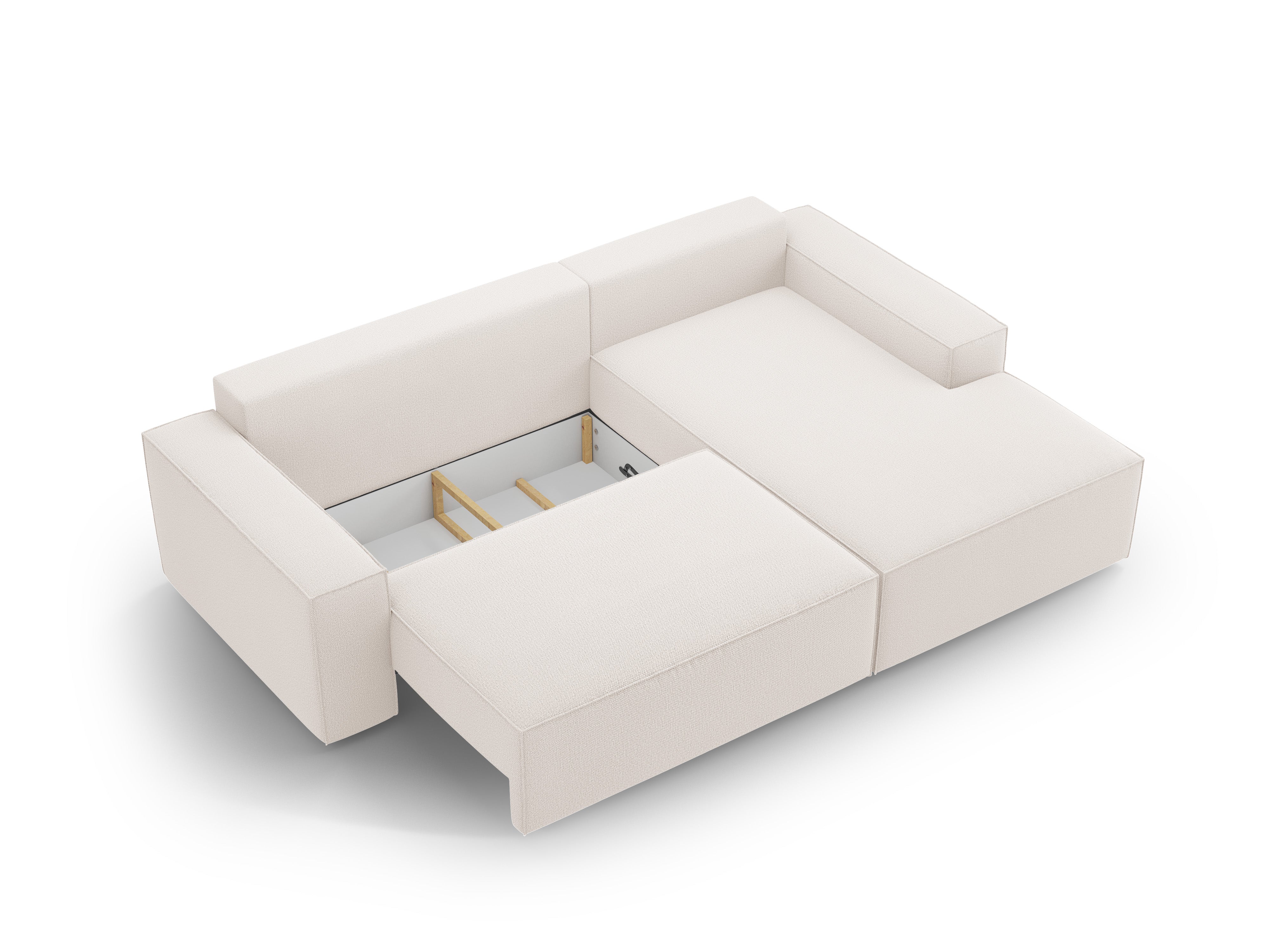 Right-facing corner sofa bed JODIE light beige