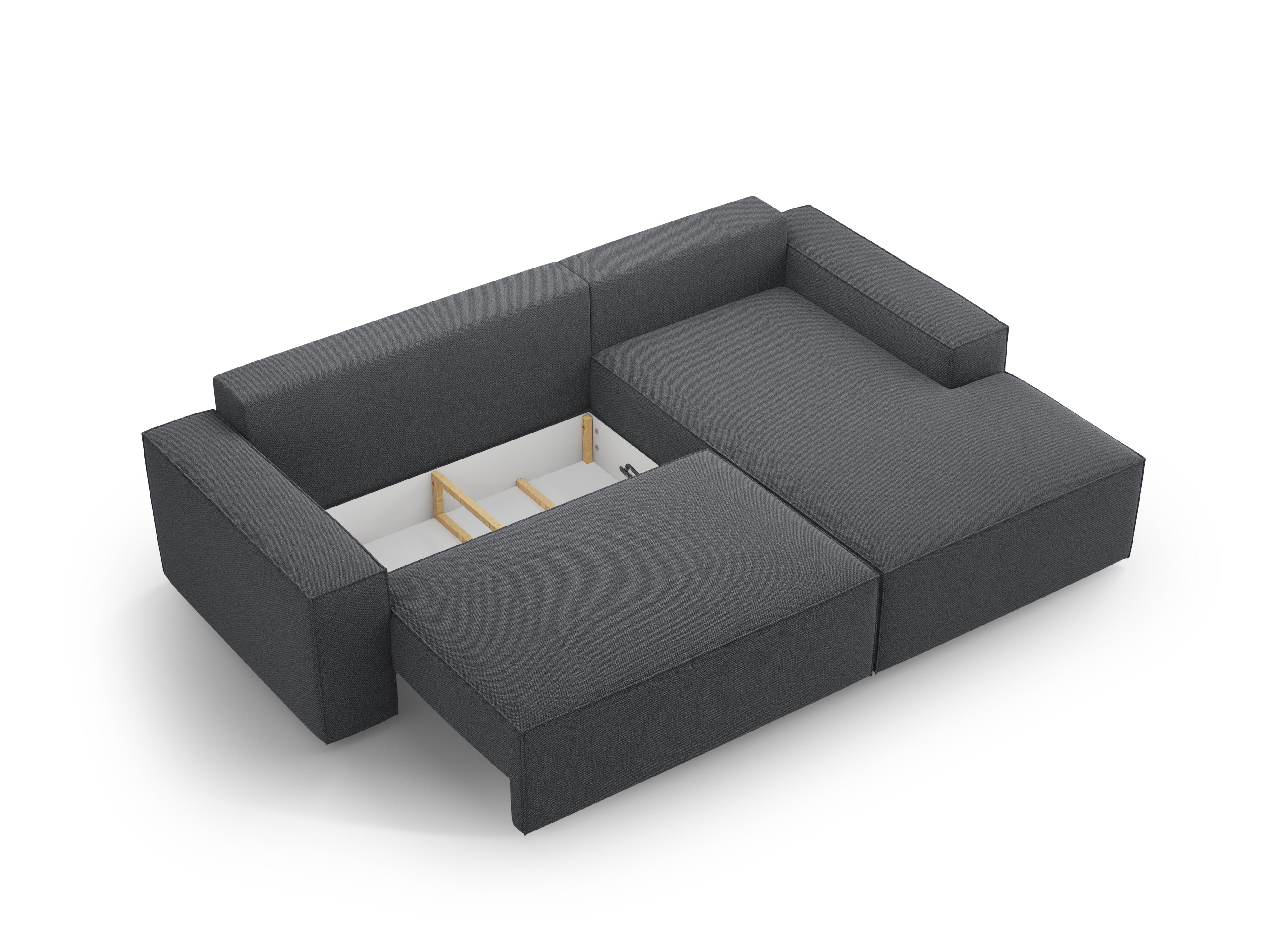 Right-facing corner sofa bed JODIE dark gray