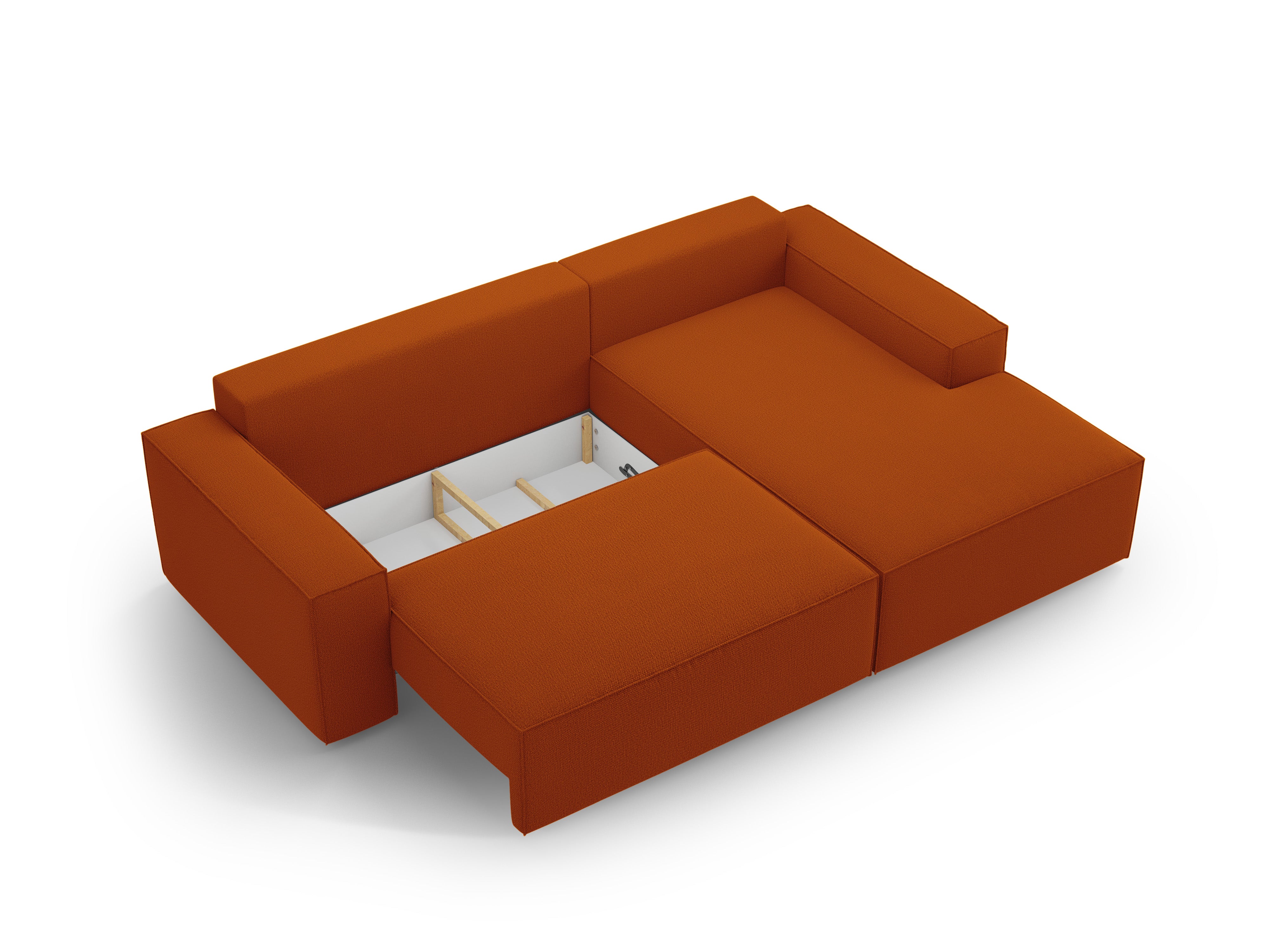 Right-facing corner sofa bed JODIE terracotta