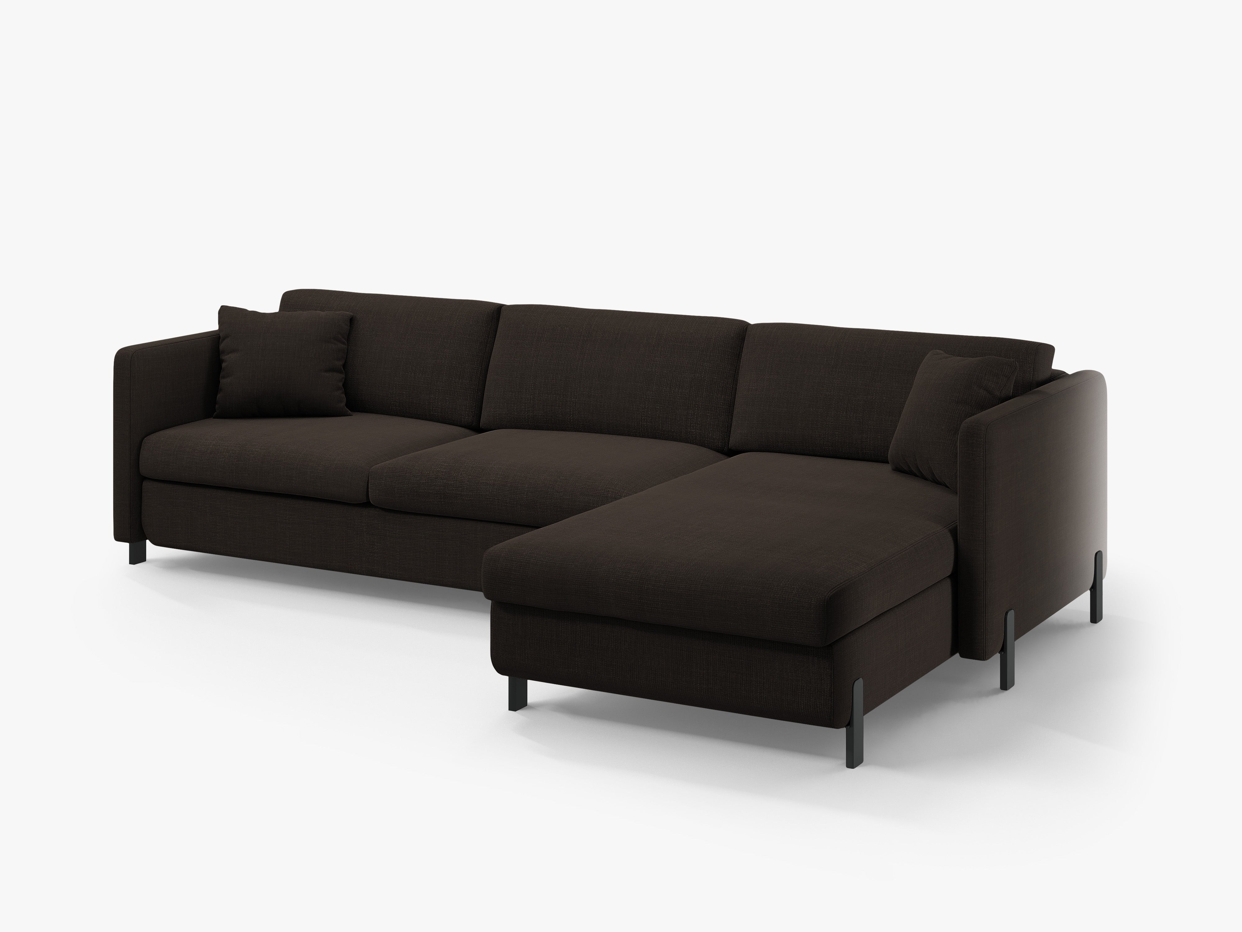 Right-facing 4-seater sofa bed GLORIA dark gray chenille