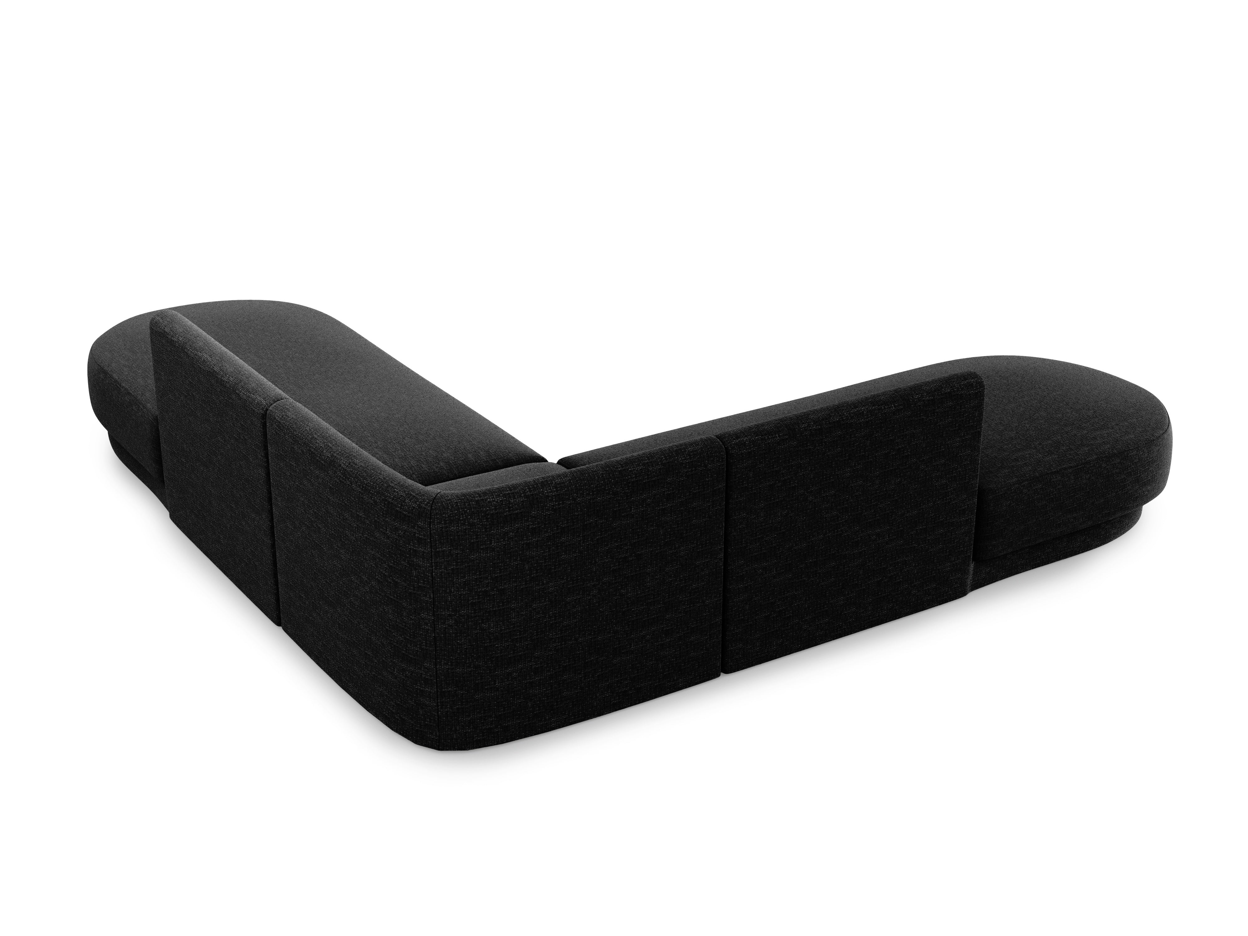 5-seater Corner Sofa MILEY black chenille