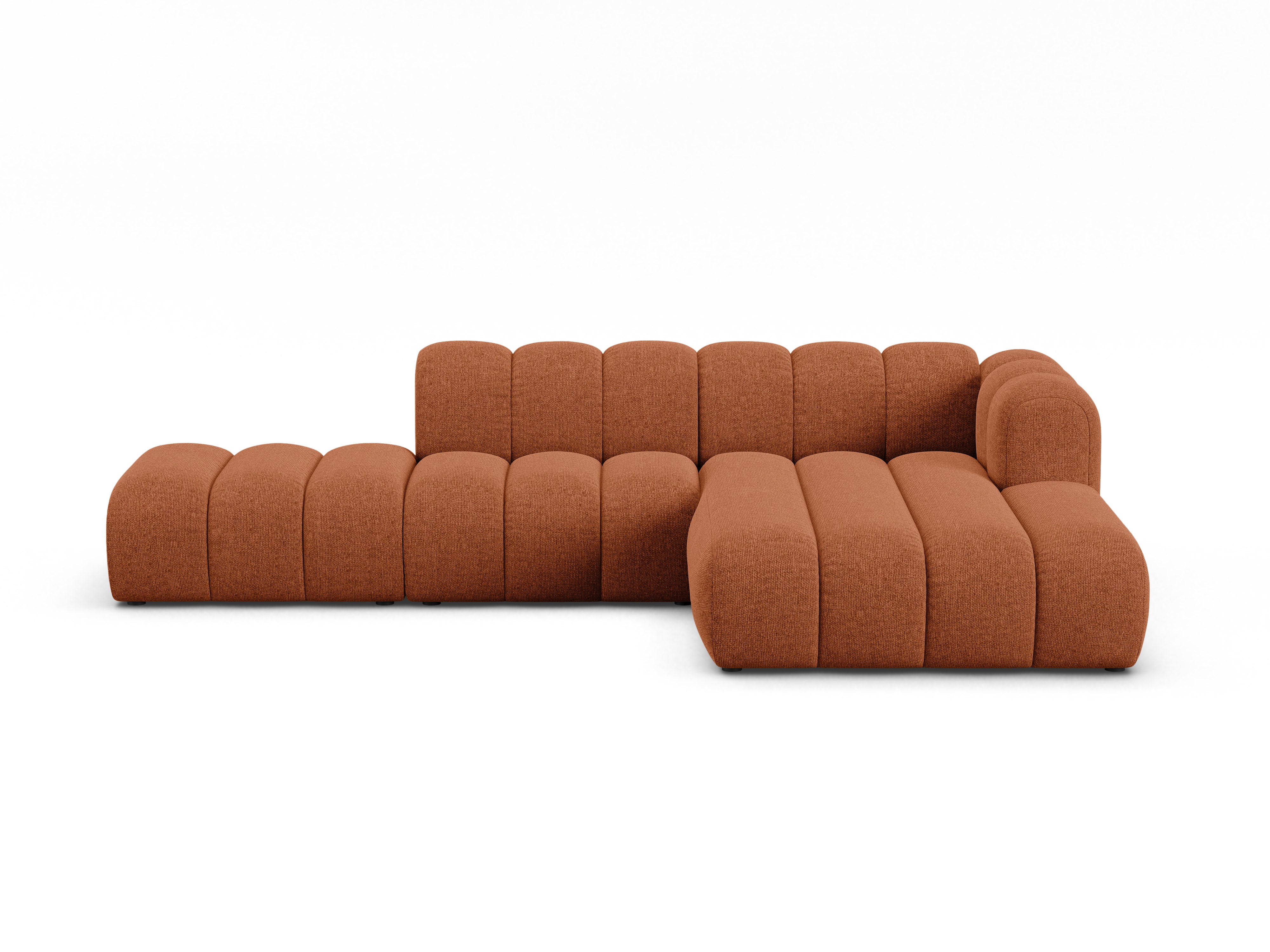 5-seater right-facing corner sofa LUPINE brick chenille