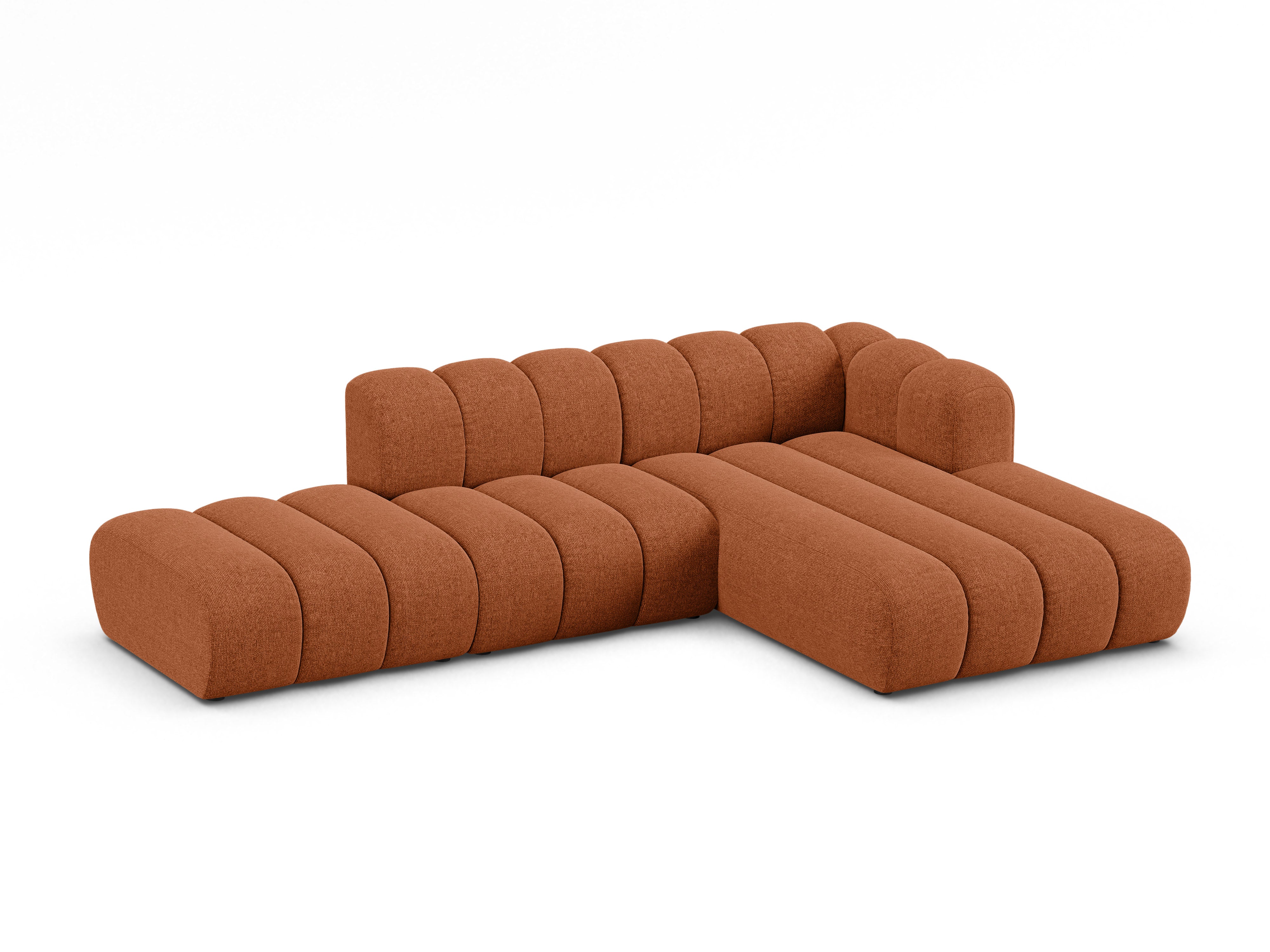 5-seater right-facing corner sofa LUPINE brick chenille
