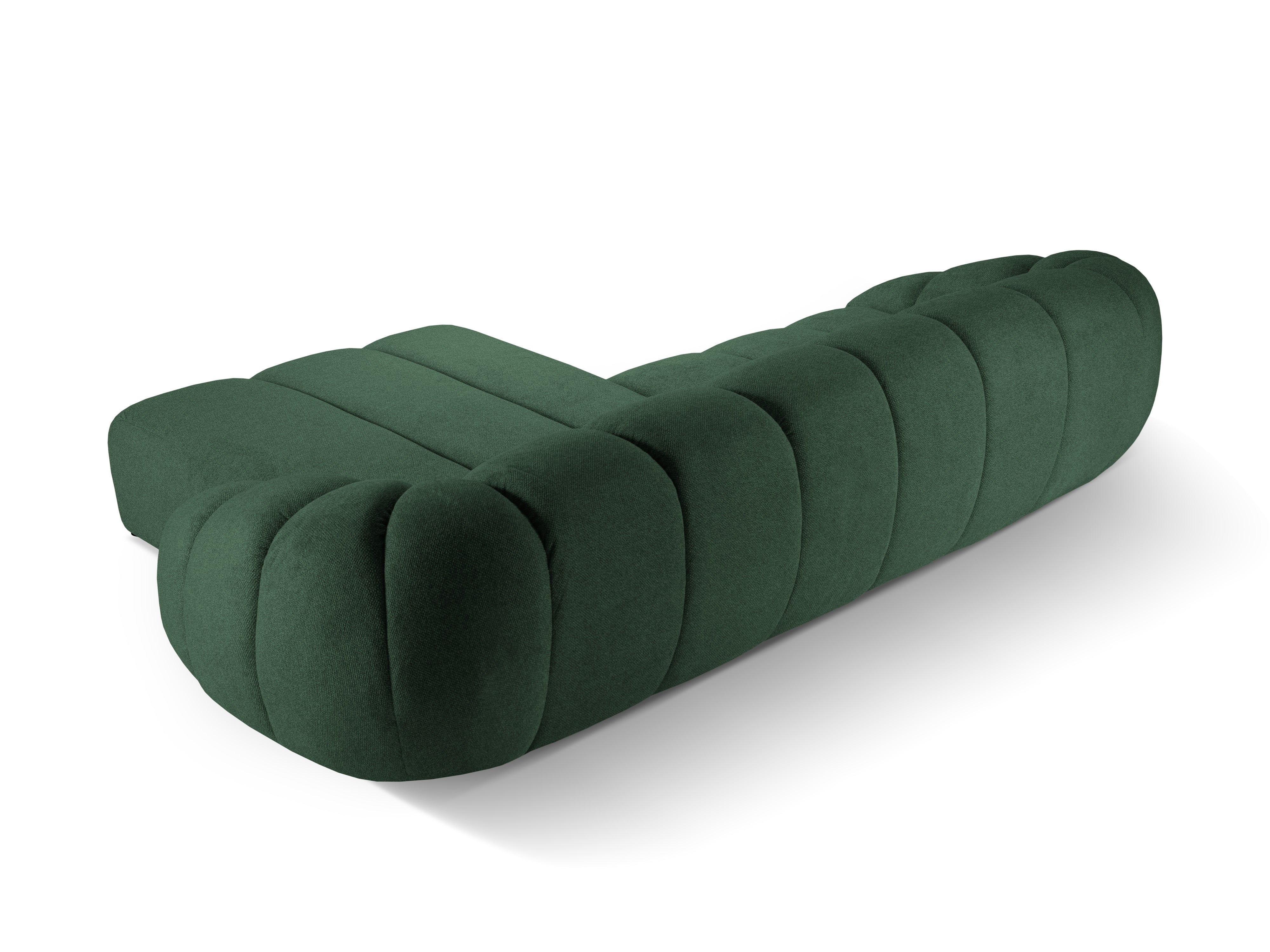 4-seater right-facing corner sofa DIANA dark green chenille