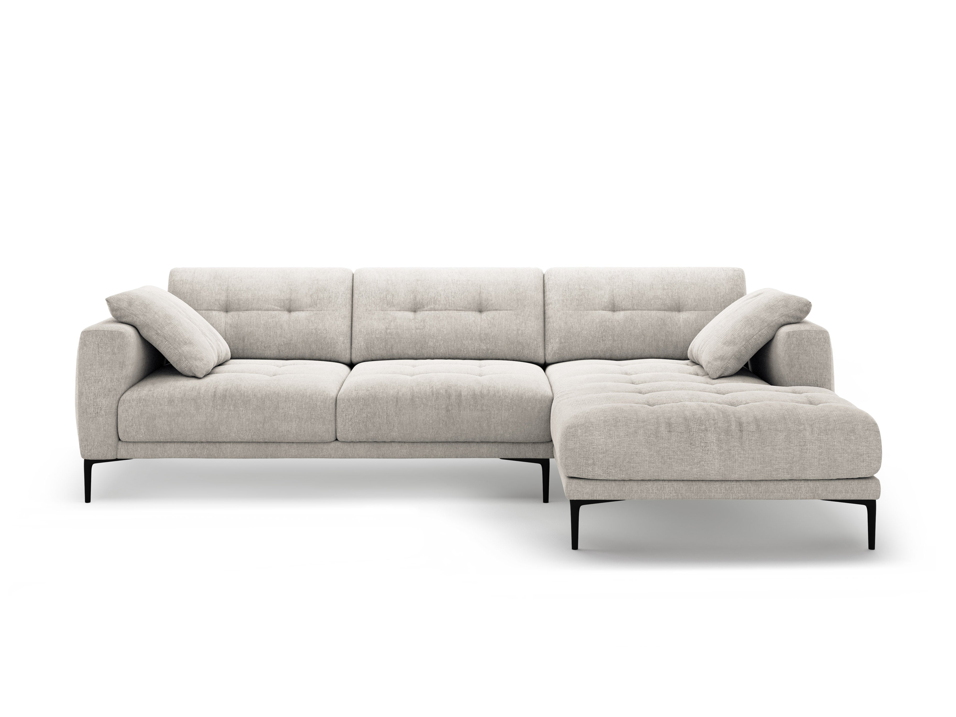 Right-sided corner sofa BEMY beige chenille