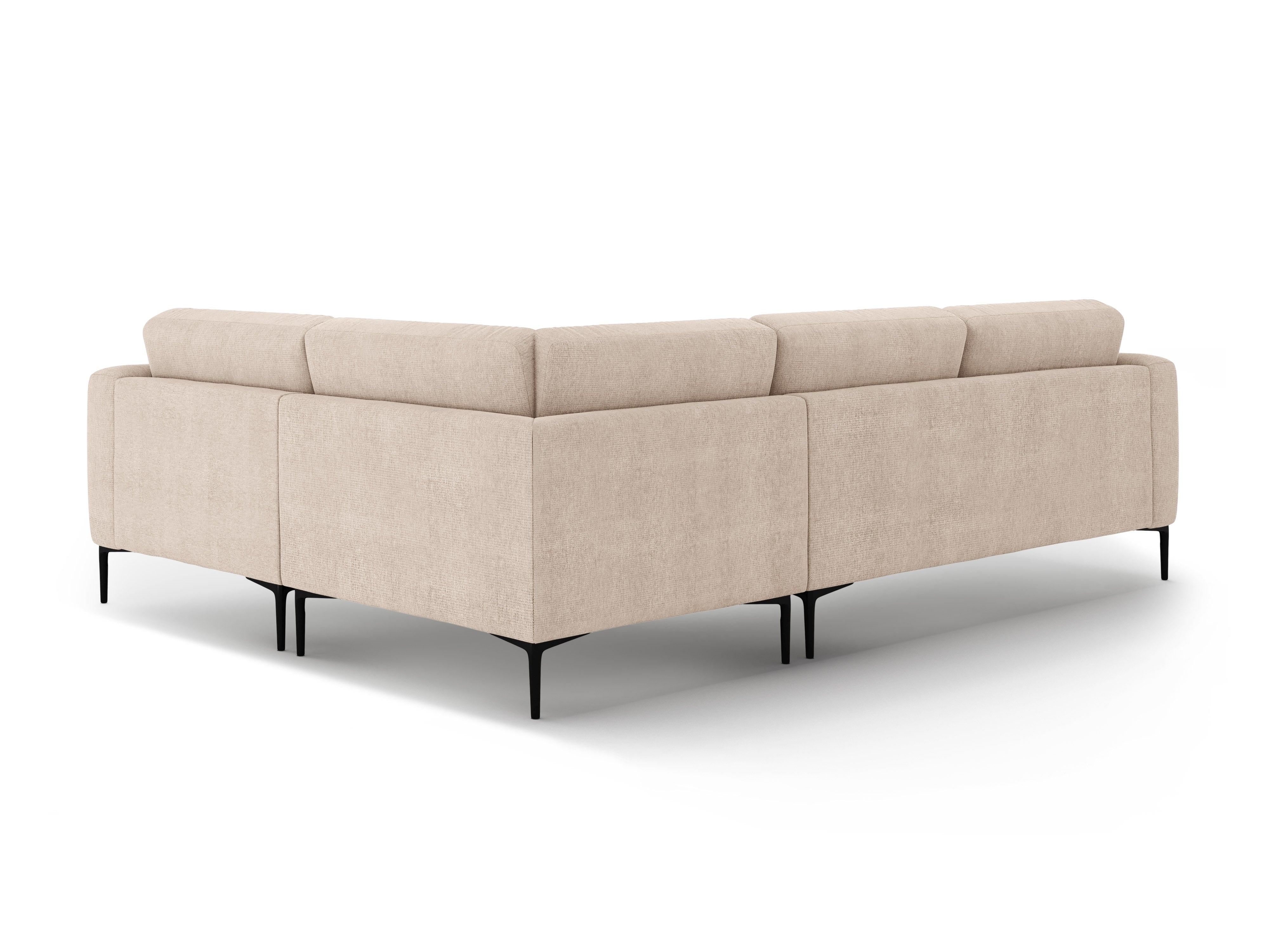 Right-facing L-shaped corner sofa BEMY in sandy chenille
