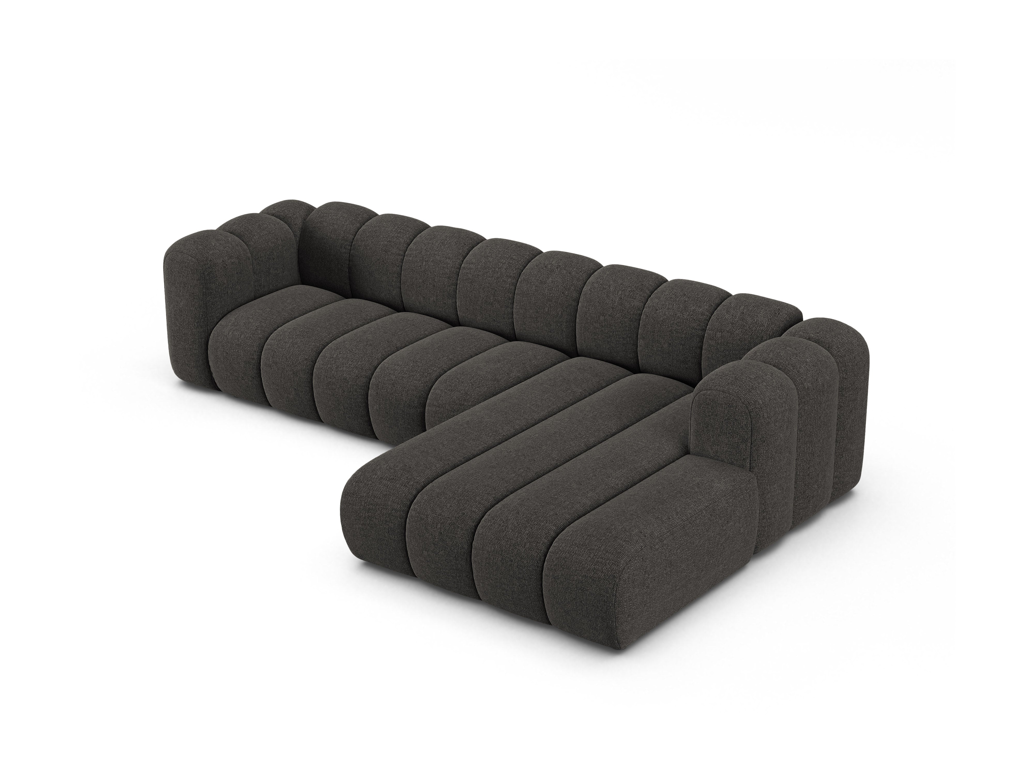 Šedý szenilový pravostranný rohový gauč pro 4 osoby LUPINE