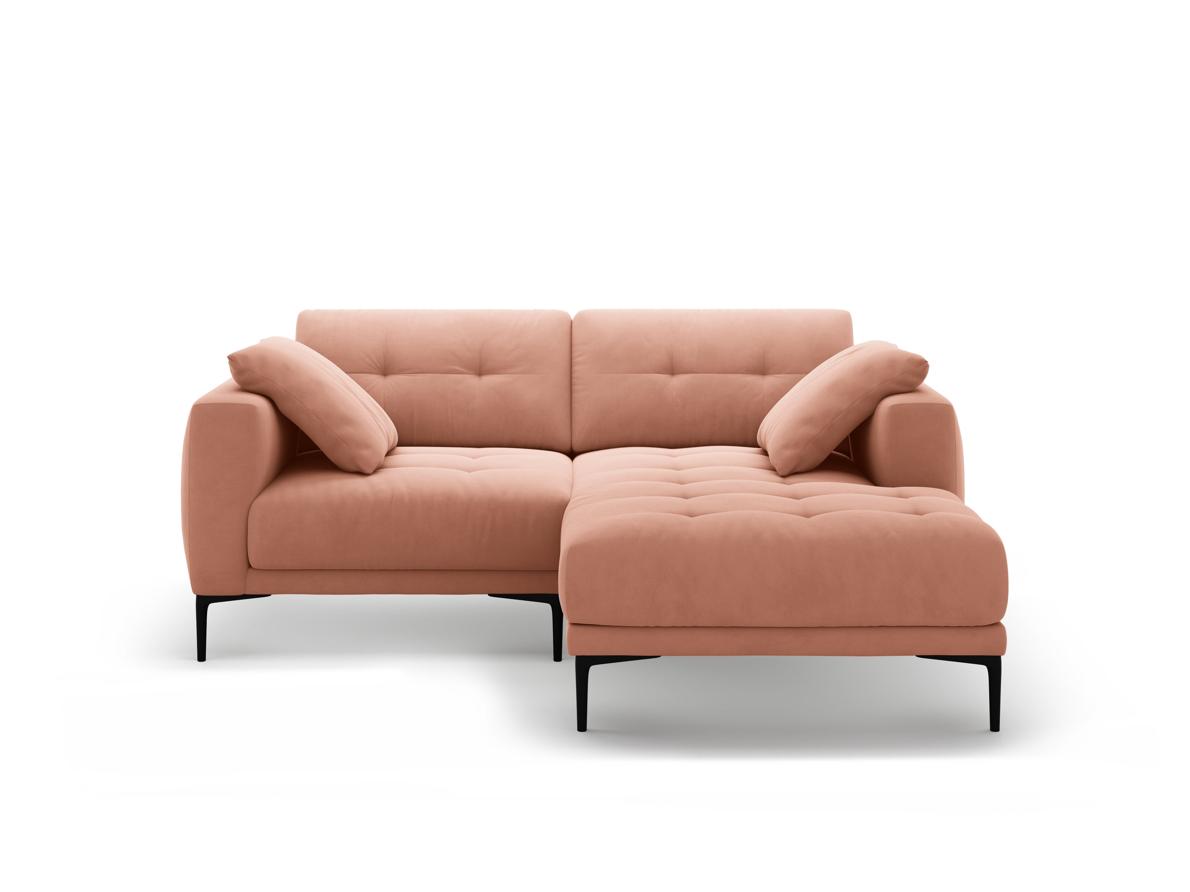Right-facing velvet corner sofa BEMY pink