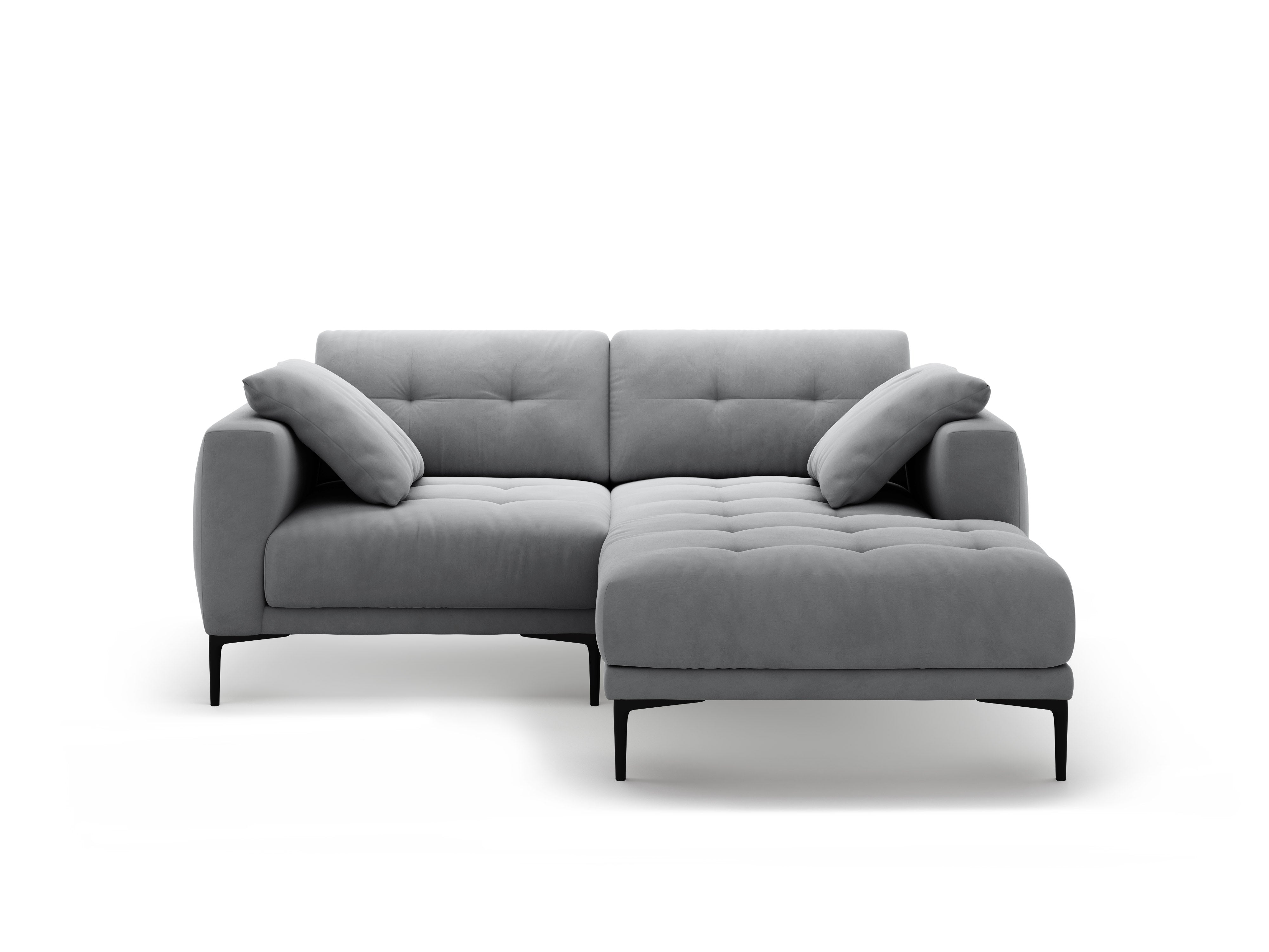 Right-facing velvet corner sofa BEMY gray
