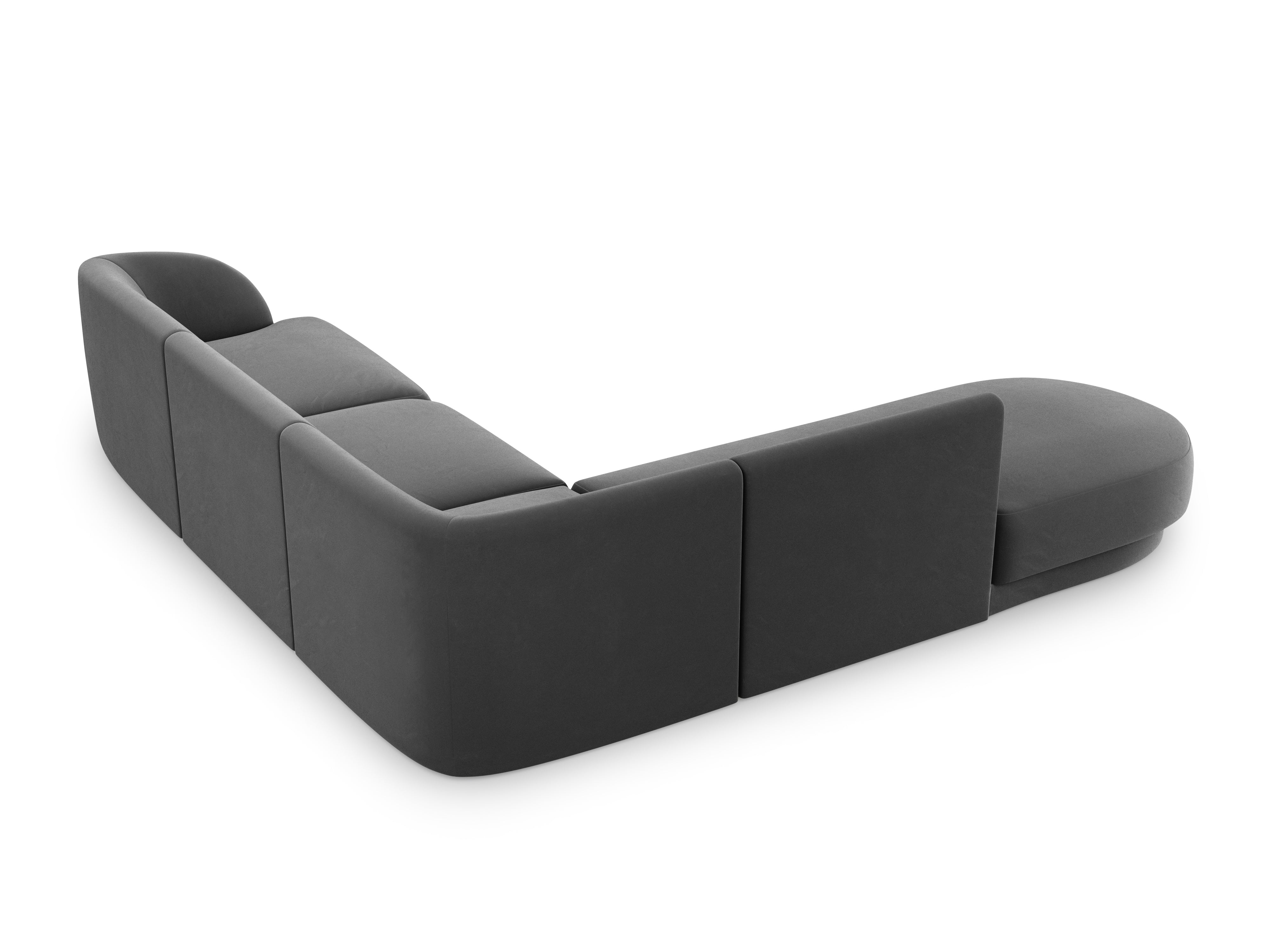 Narożnik aksamitny 6-osobowy lewostronny MILEY ciemnoszary Micadoni    Eye on Design