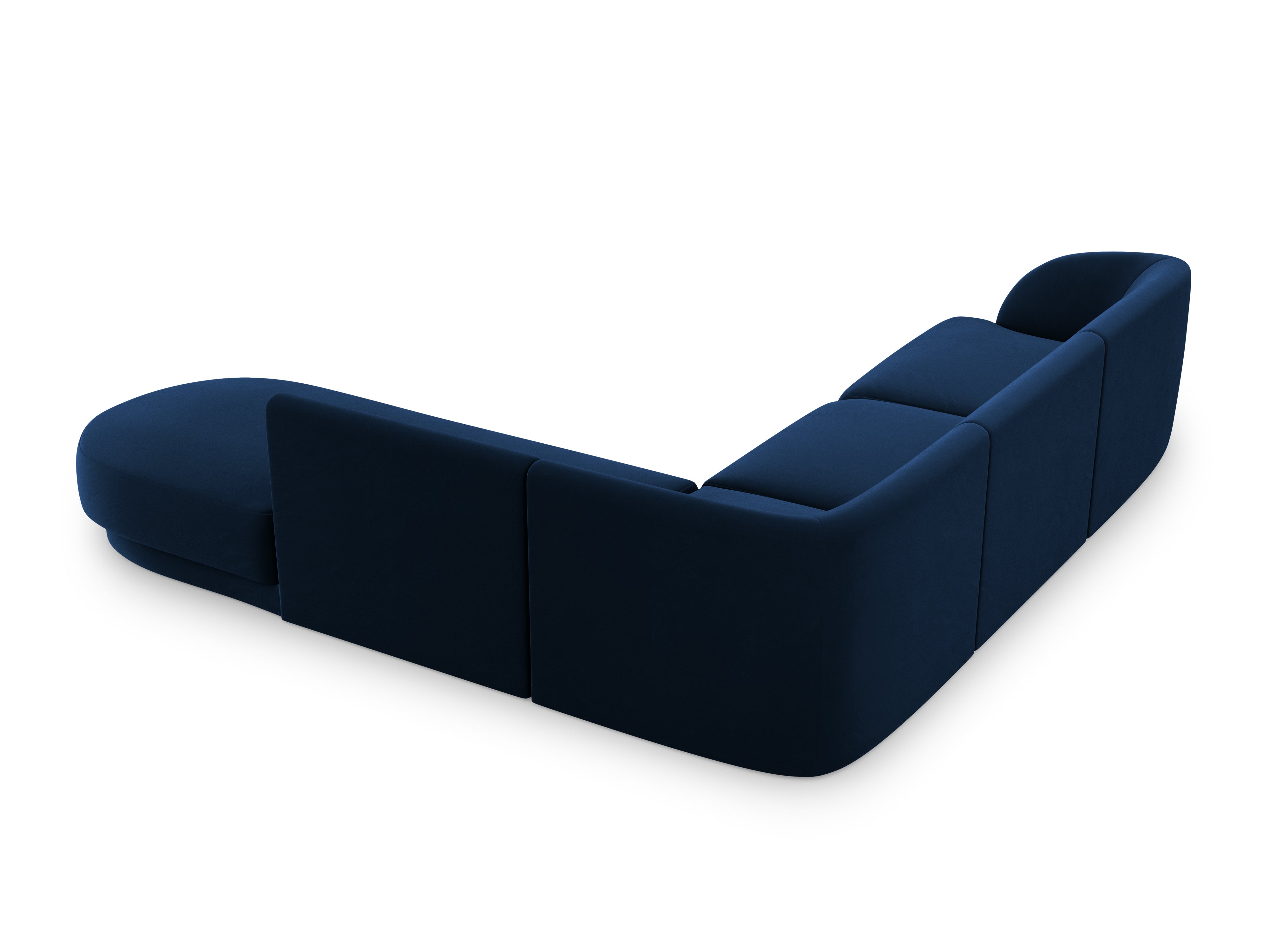 Narożnik aksamitny 6-osobowy prawostronny MILEY granat królewski Micadoni    Eye on Design