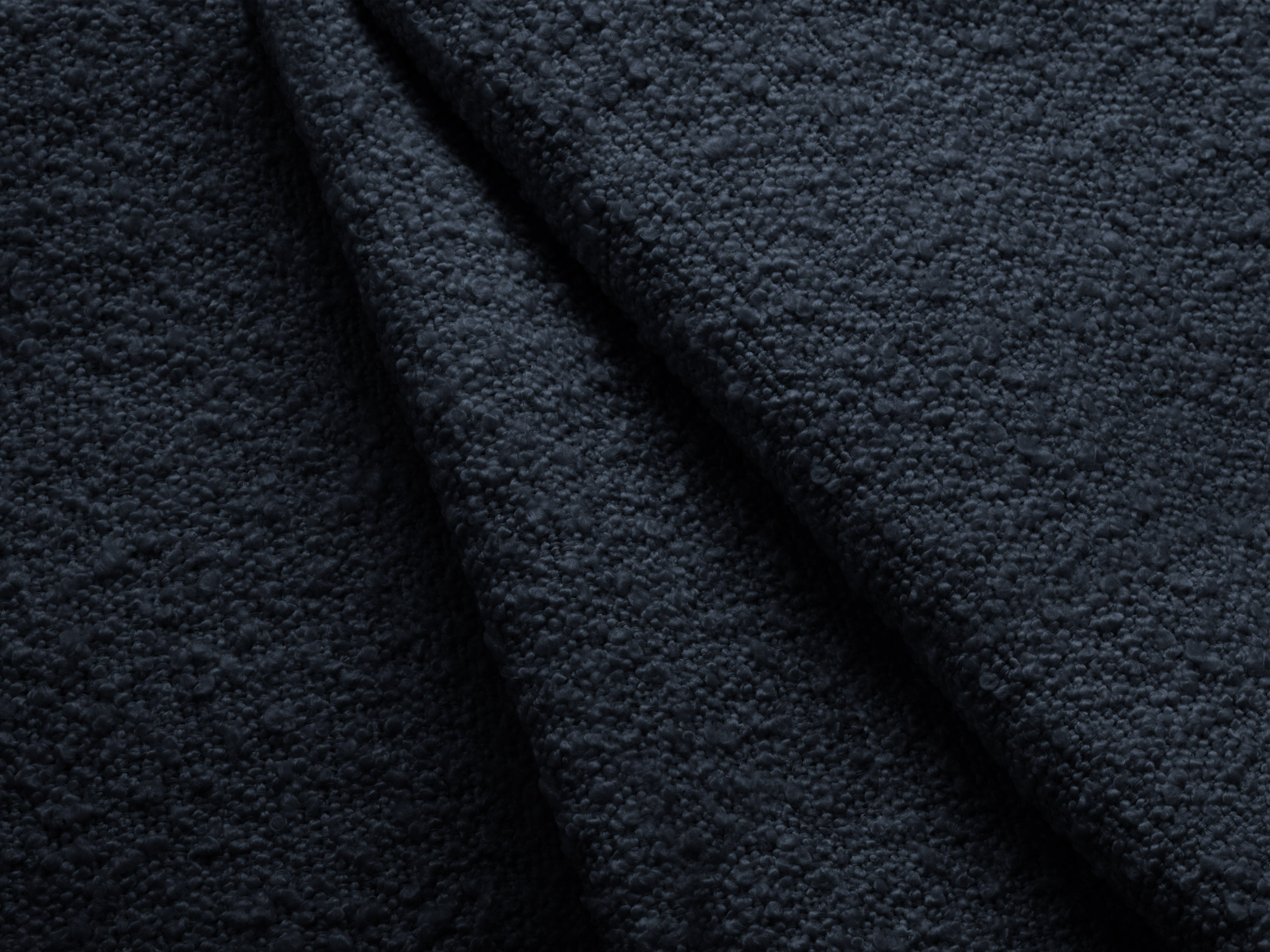 Modulární rohová sedačka se stolkem 3-místná levostranná MILEY tmavě modrá boucle