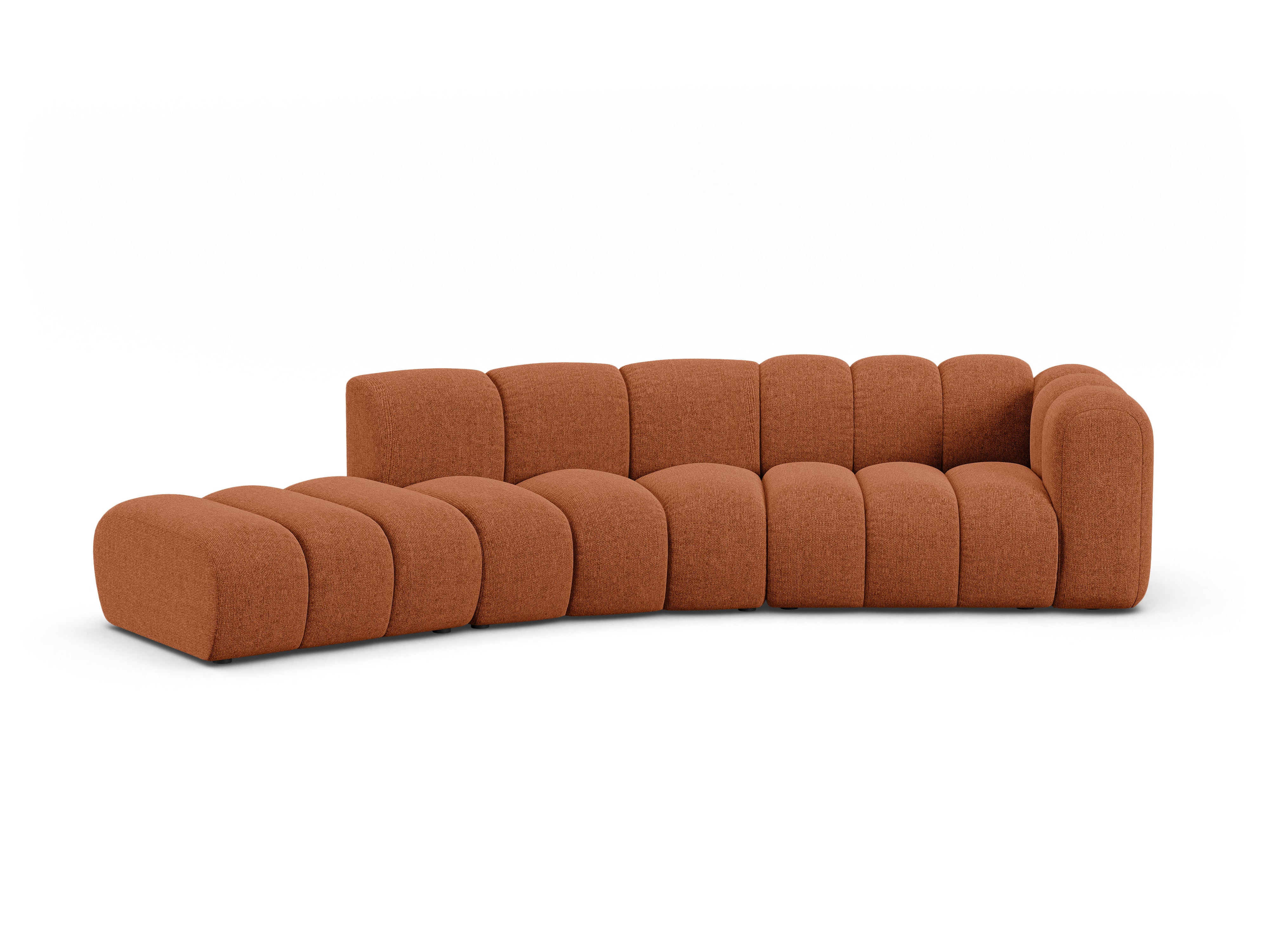 5-seater left-facing LUPINE sofa in brick chenille