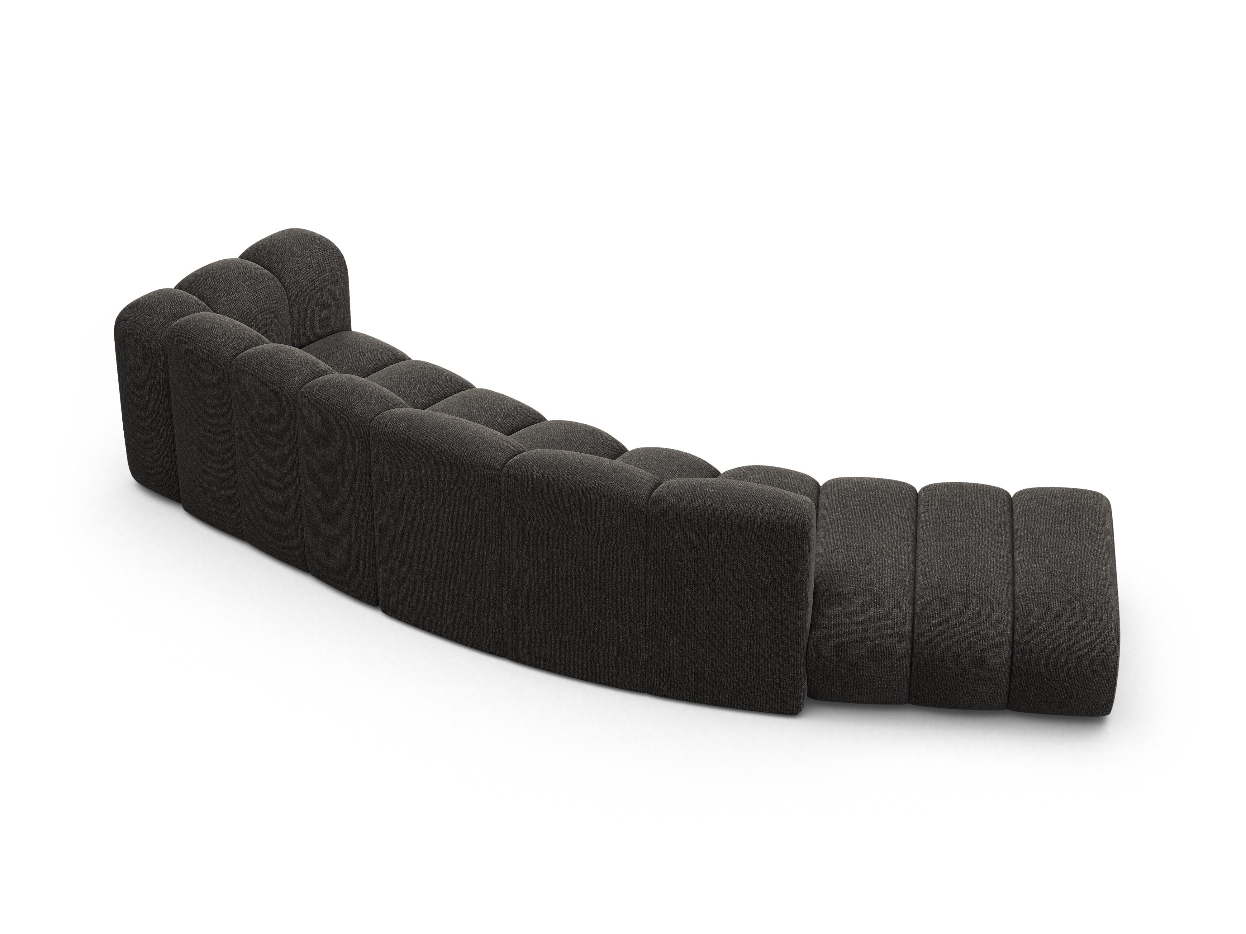 5-seater left-facing sofa LUPINE gray chenille