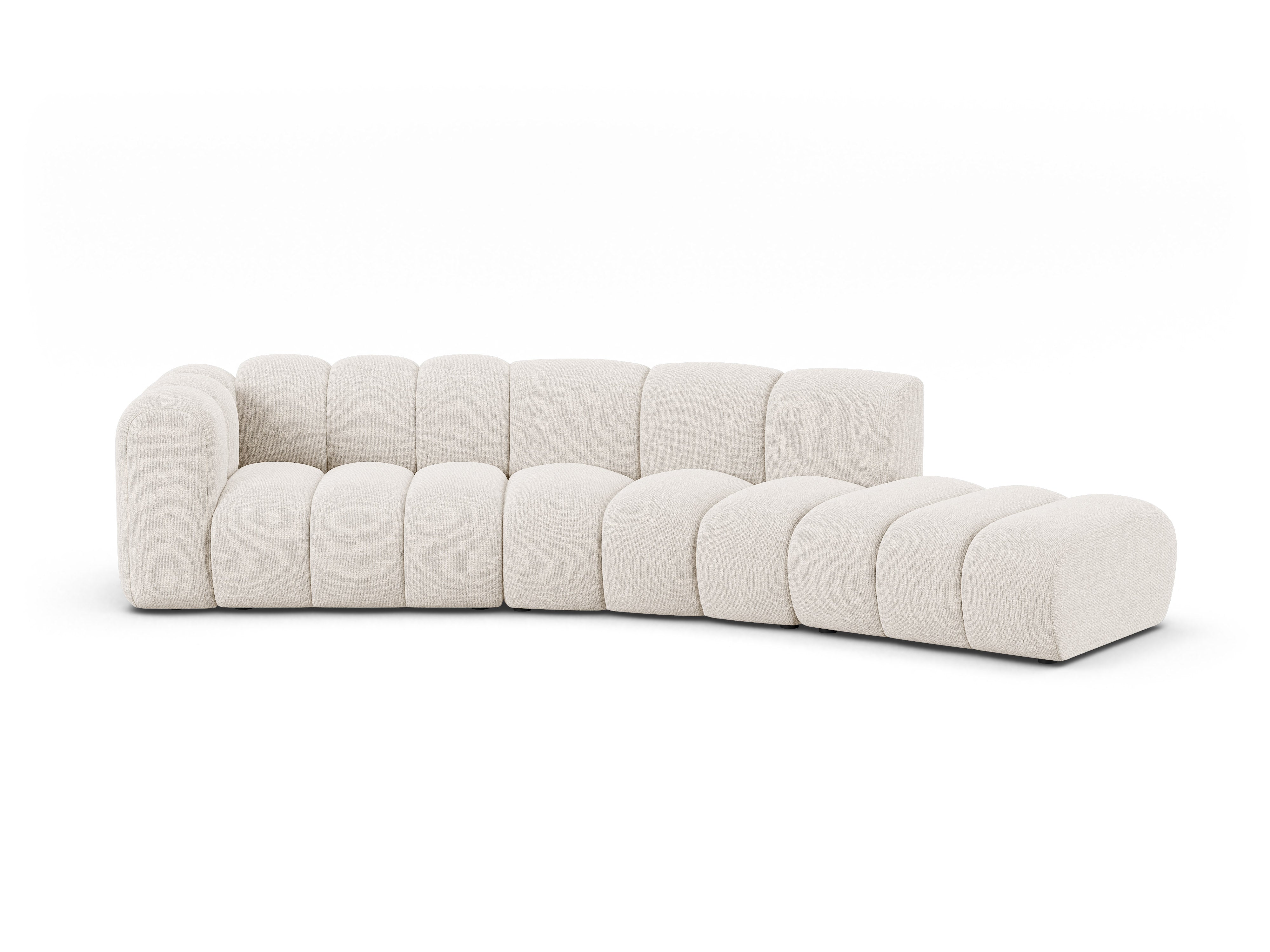 5-seater right-facing LUPINE sofa in light beige chenille