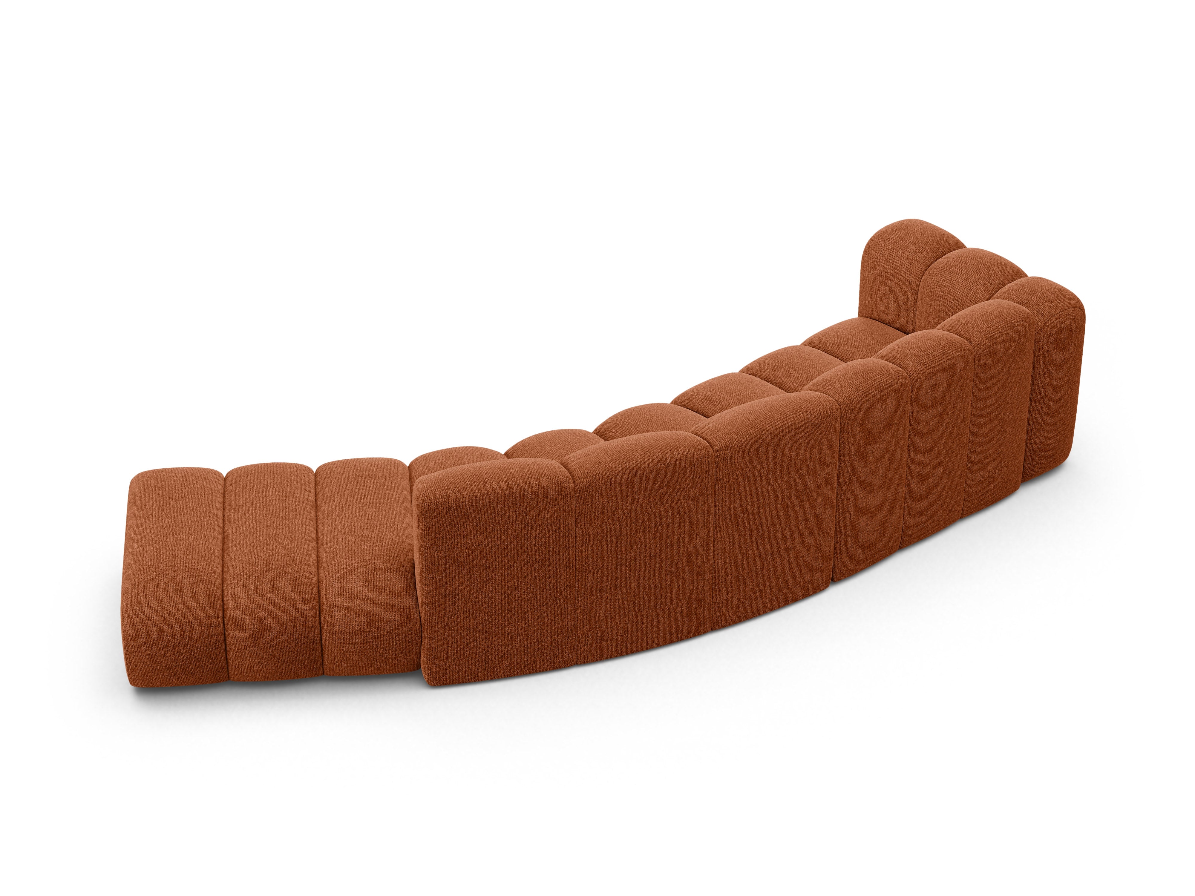 5-seater right-facing sofa LUPINE brick chenille