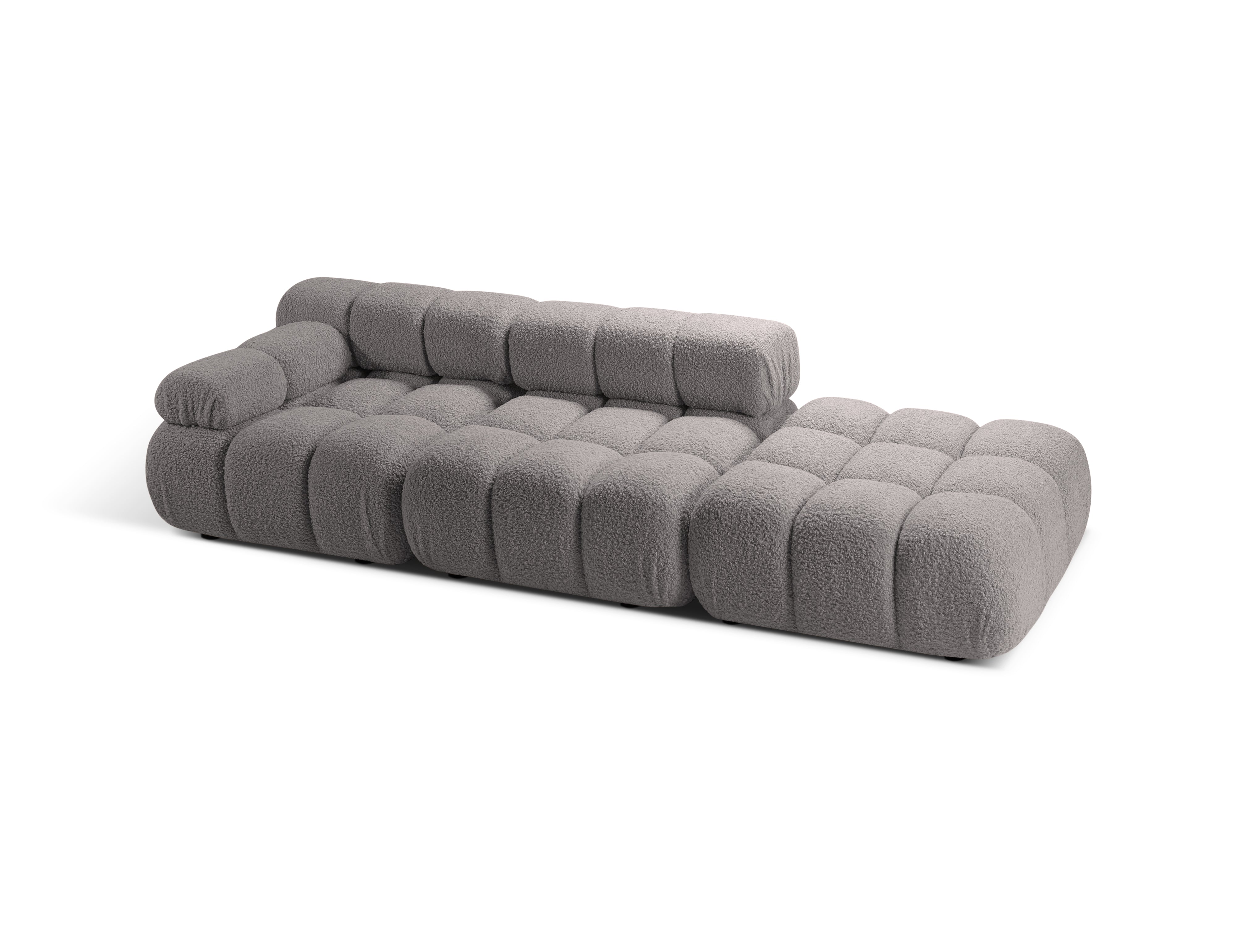 Sofa modułowa otwarta prawostronna BELLIS szary boucle