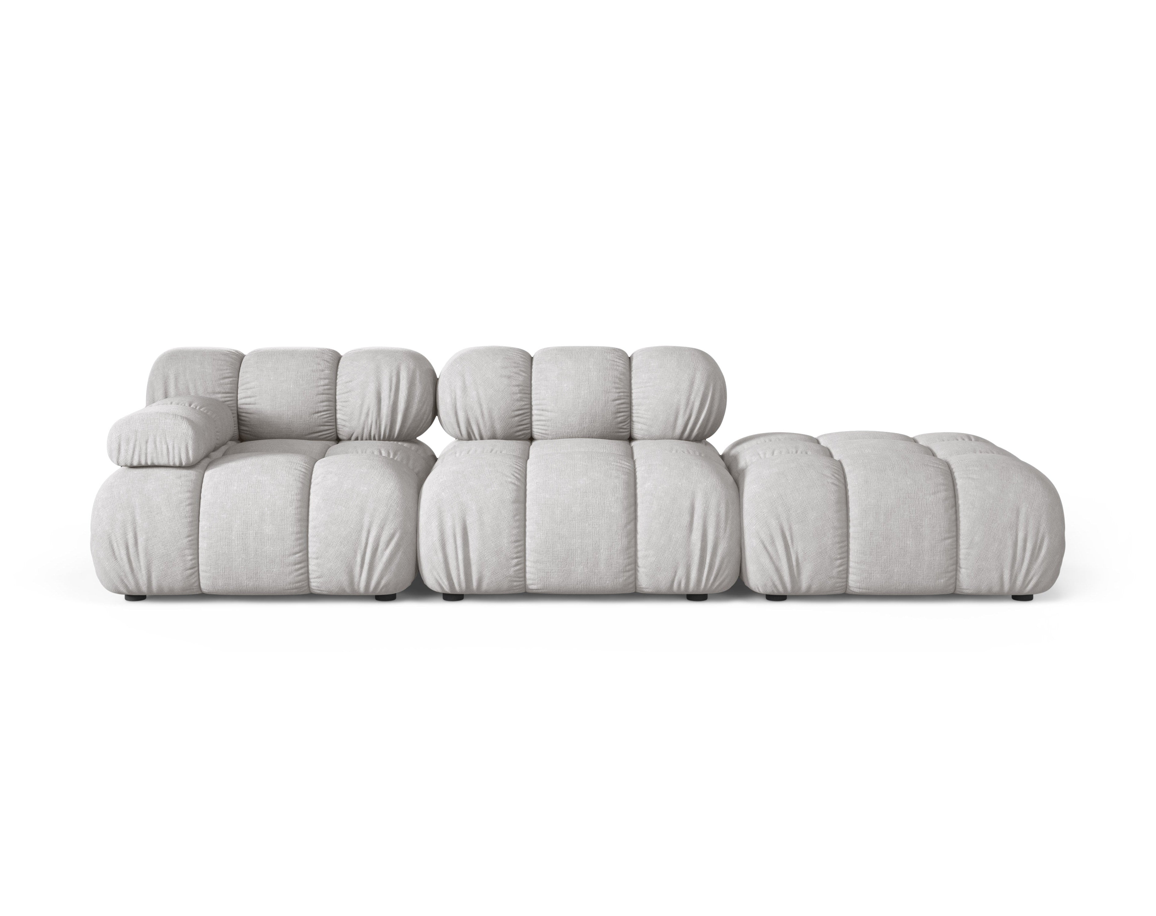 Sofa modulární otevřená pravostranná BELLIS světle šedá